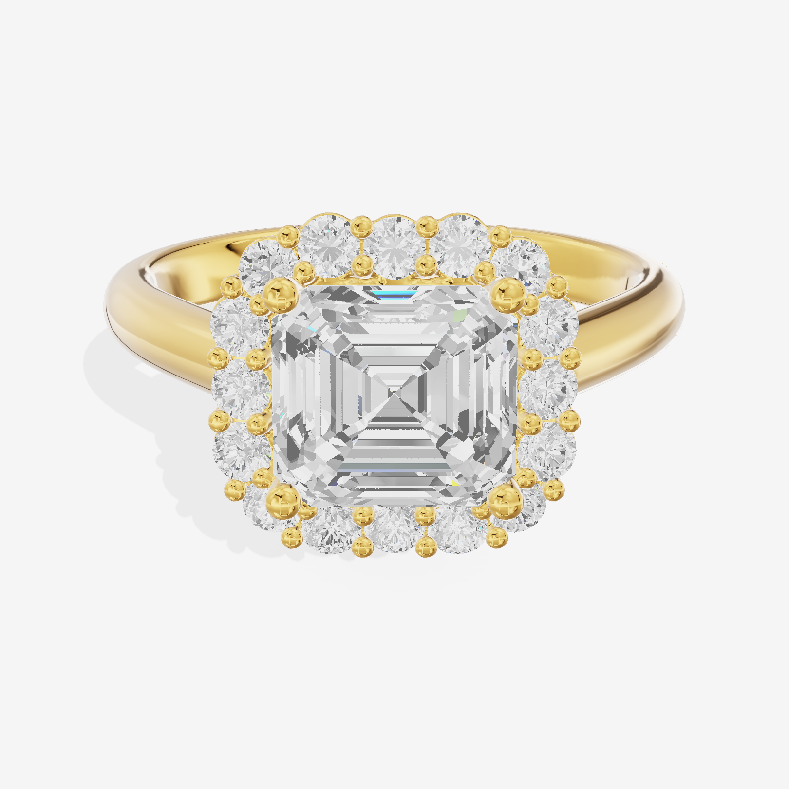 Liviana Asscher Halo Engagement Ring (2/5 ct. tw.) in 18K Yellow Gold