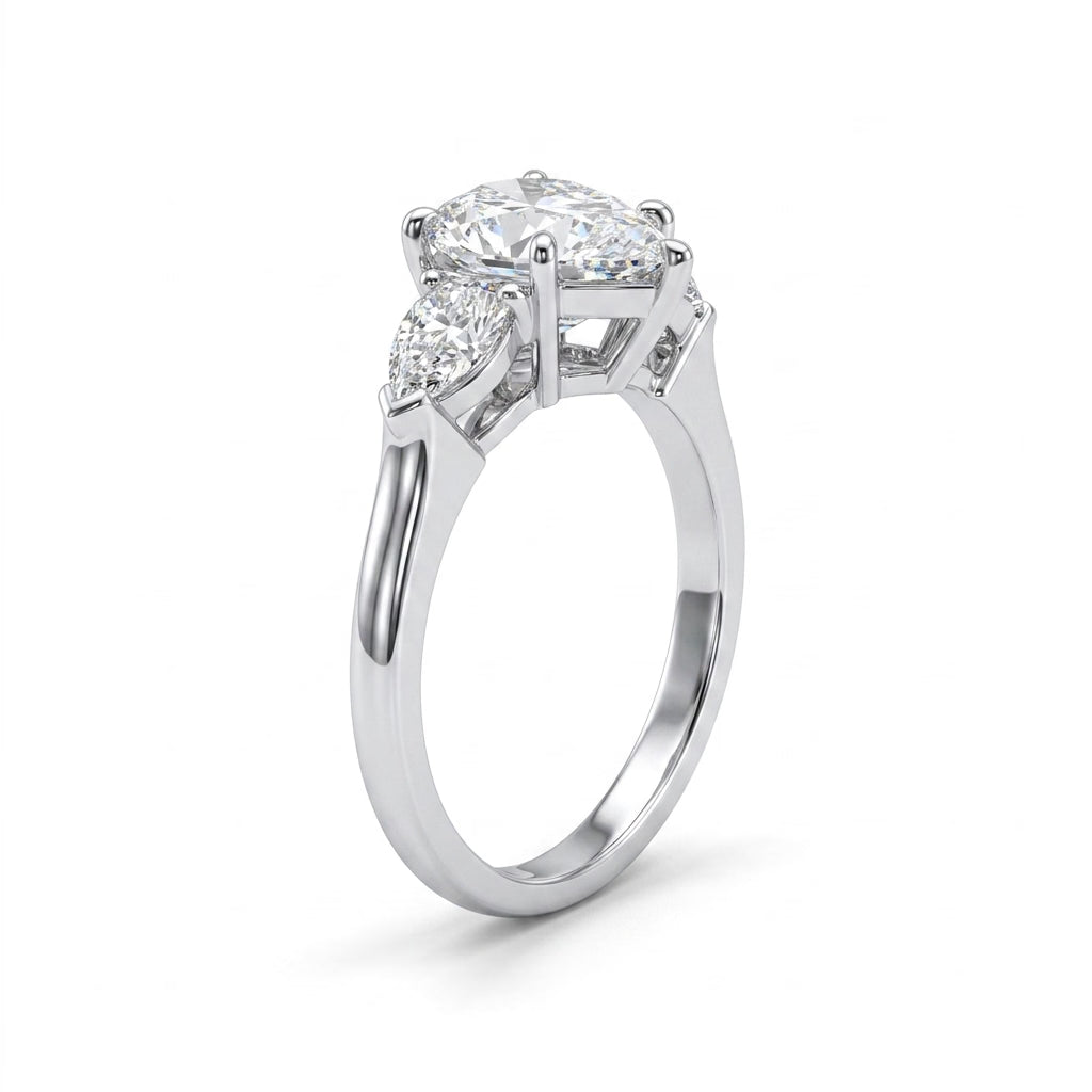 Three Stone Pear Engagement Ring (1.58 ct. tw.) in Platinum