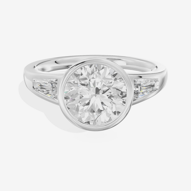 Modern Triade Round Three Stone Engagement Ring (1/2 ct. tw.) in Platinum