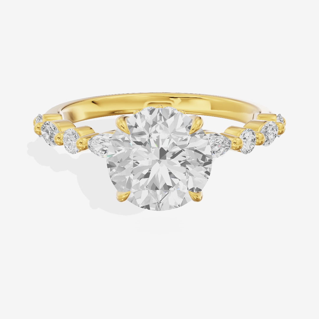 Luxe Adorae Round Hidden Halo Engagement Ring (2/5 ct. tw.) in 14K Yellow Gold