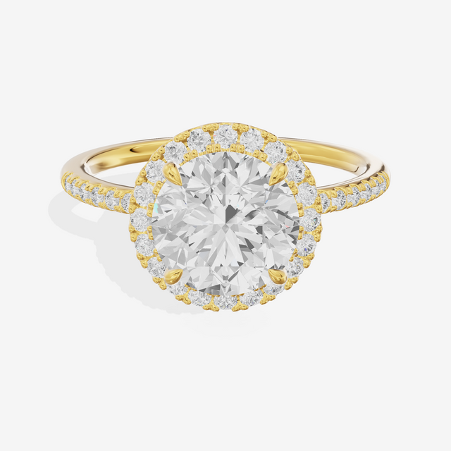 Vowsae Halo Round Engagement Ring (1/5 ct. tw.) in 14K Yellow Gold