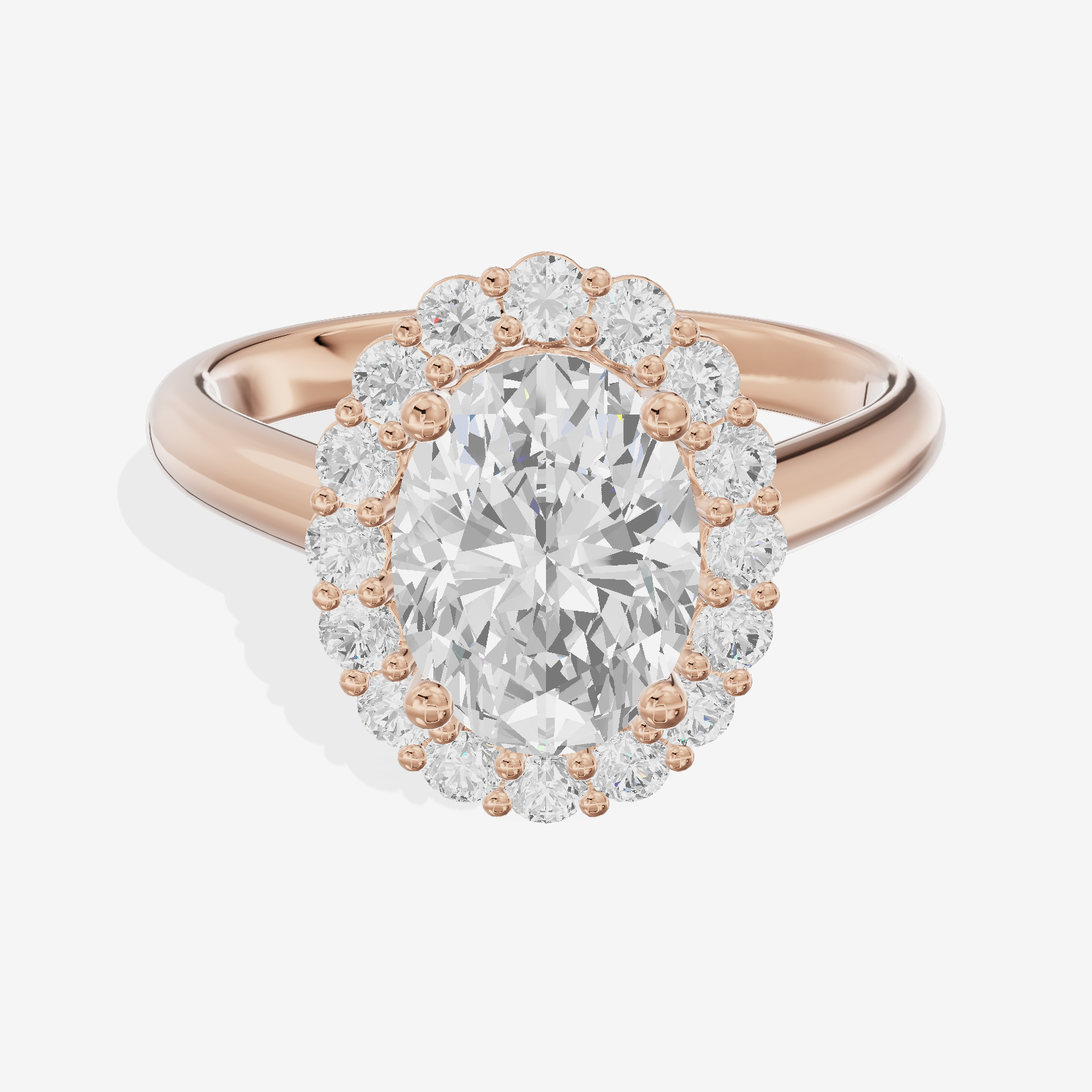 Liviana Oval Halo Engagement Ring (2/5 ct. tw.) in 18K Rose Gold