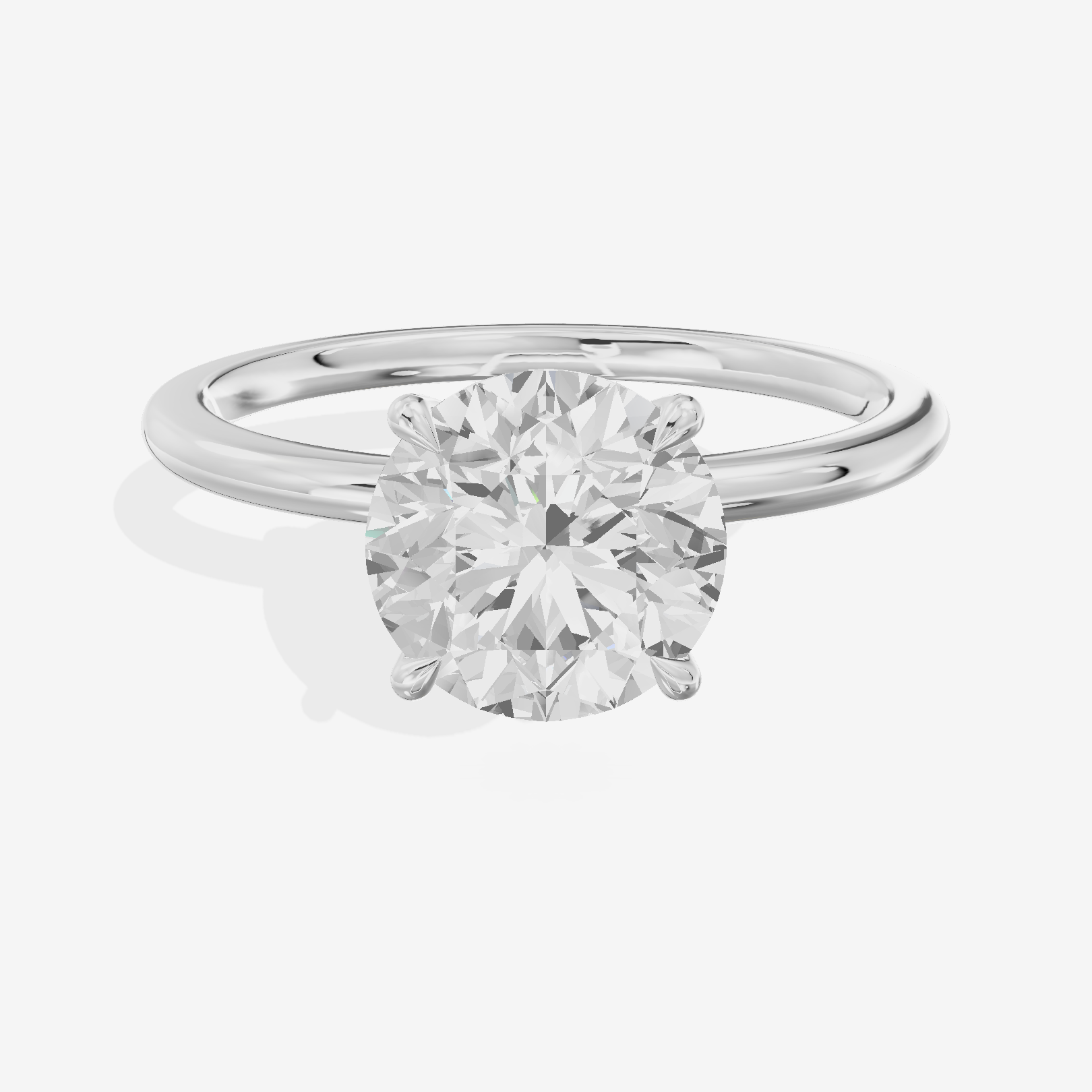 Petite Aimora 1.5mm Round Solitaire Engagement Ring in 18K White Gold