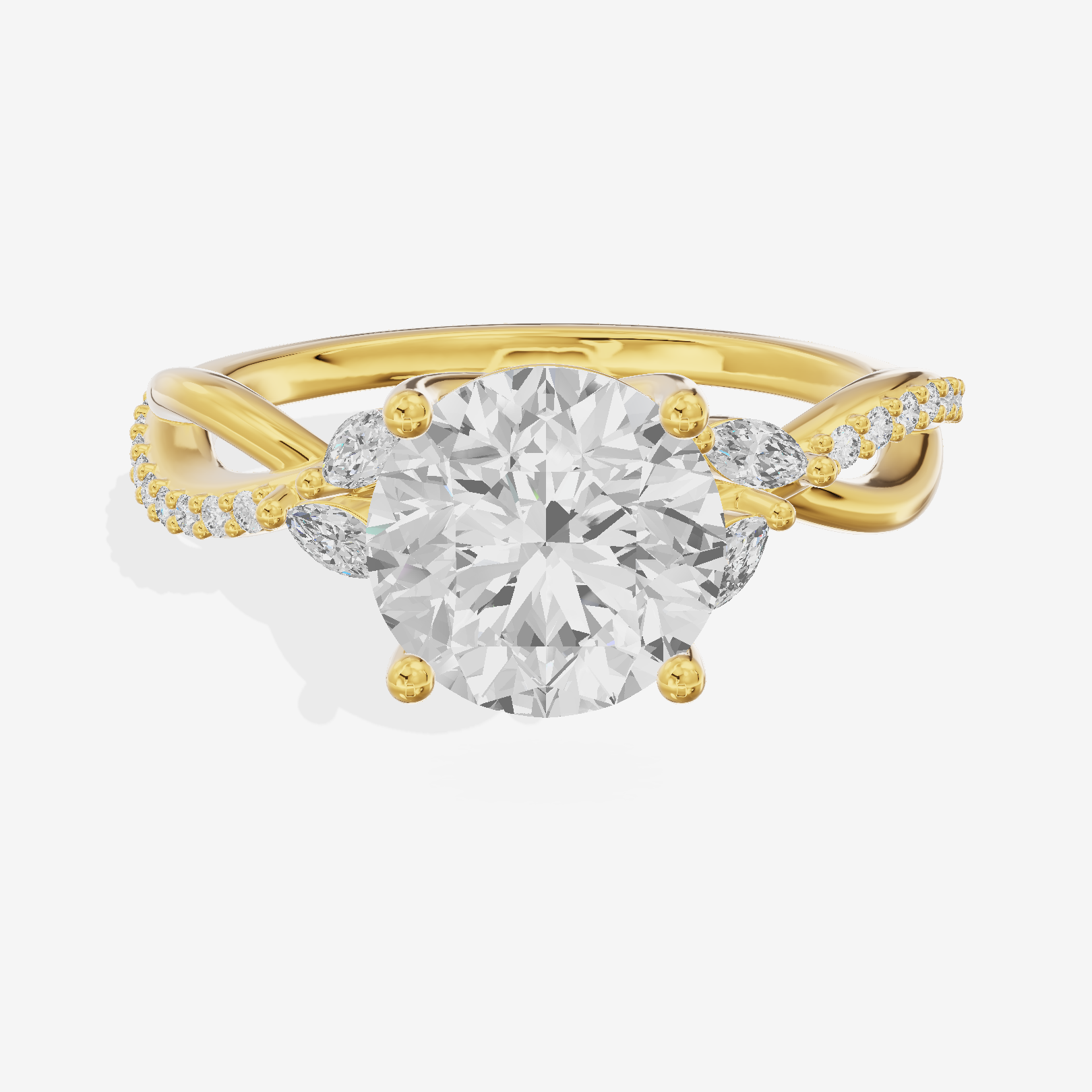 Petite Twine Round Twisted Engagement Ring (1/5 ct. tw.) in 18K Yellow Gold