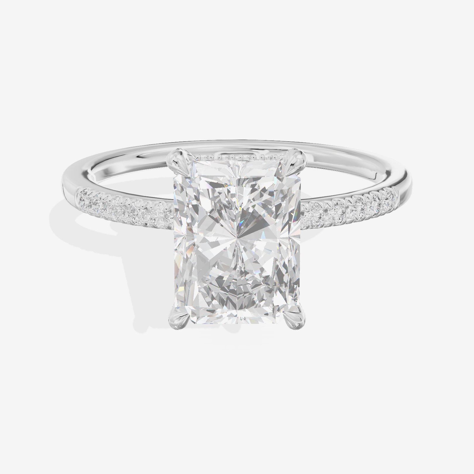 Twine Vine Vine Radiant Engagement Ring with Side Stones (3/5 ct. tw.) in 18K White Gold