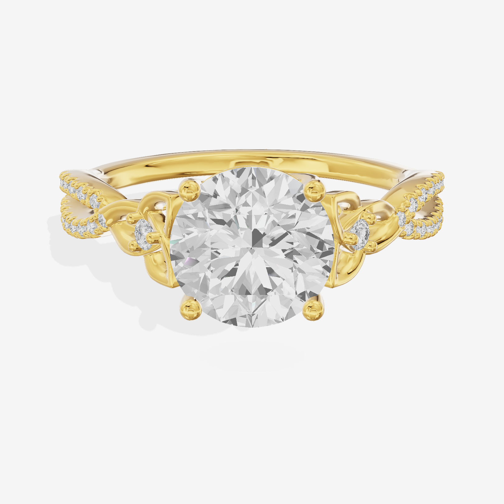 Luxe Vowsae Round Engagement Ring with Side Stones (2/5 ct. tw.) in 18K Yellow Gold