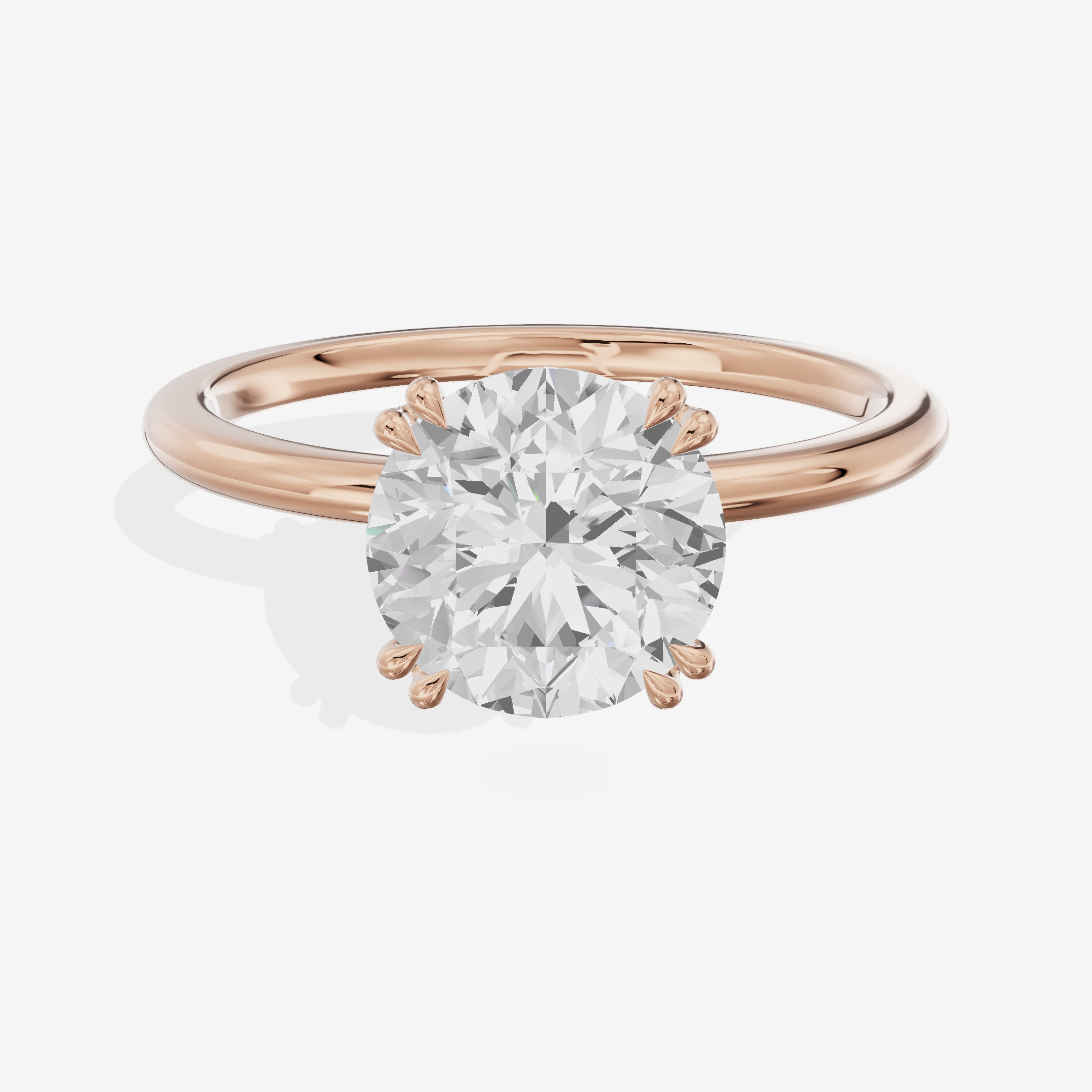 Promezza Solitaire 1.5mm Round Engagement Ring in 14K Rose Gold