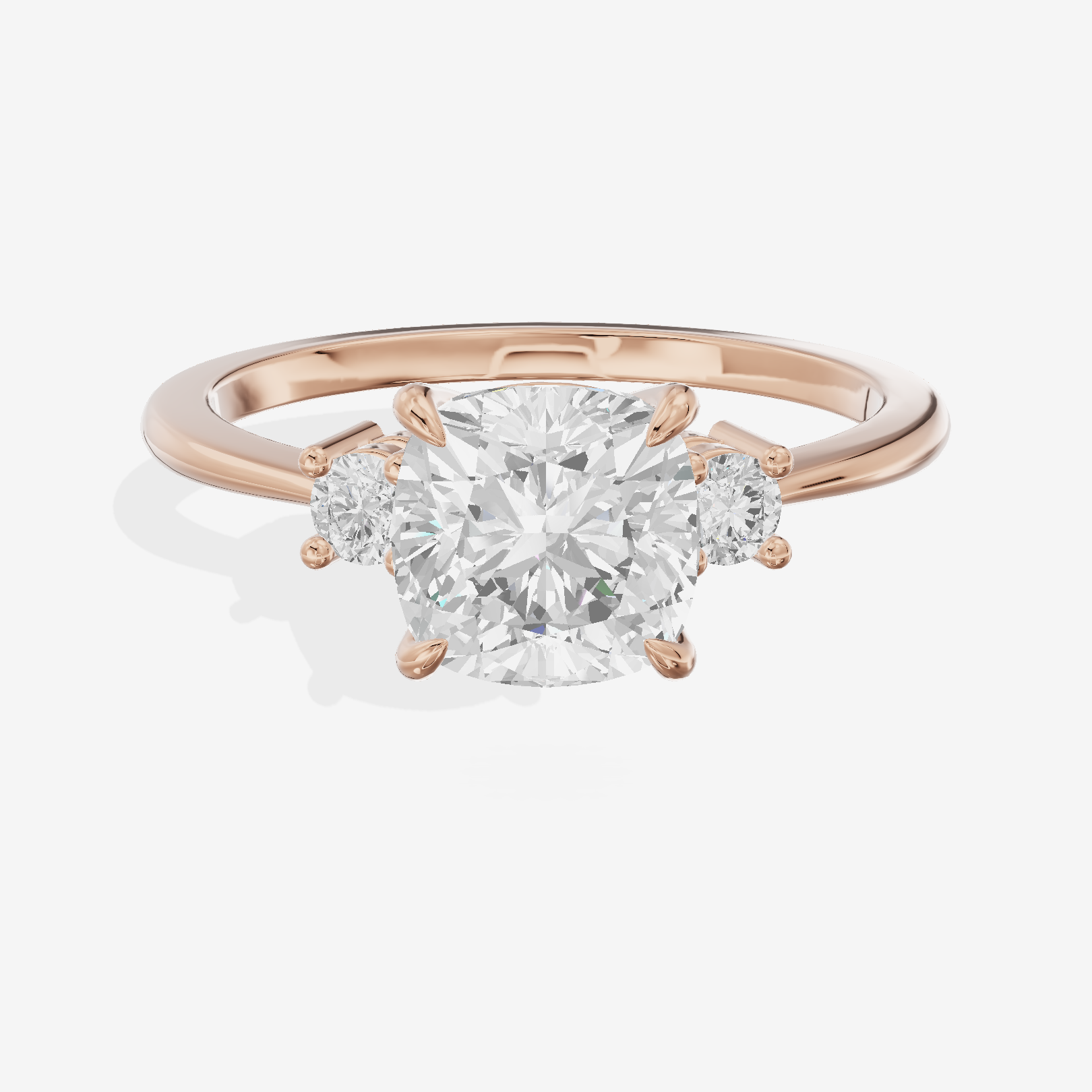 Eternal Promezza Cushion Engagement Ring with Side Stones (1/6 ct. tw.) in 14K Rose Gold