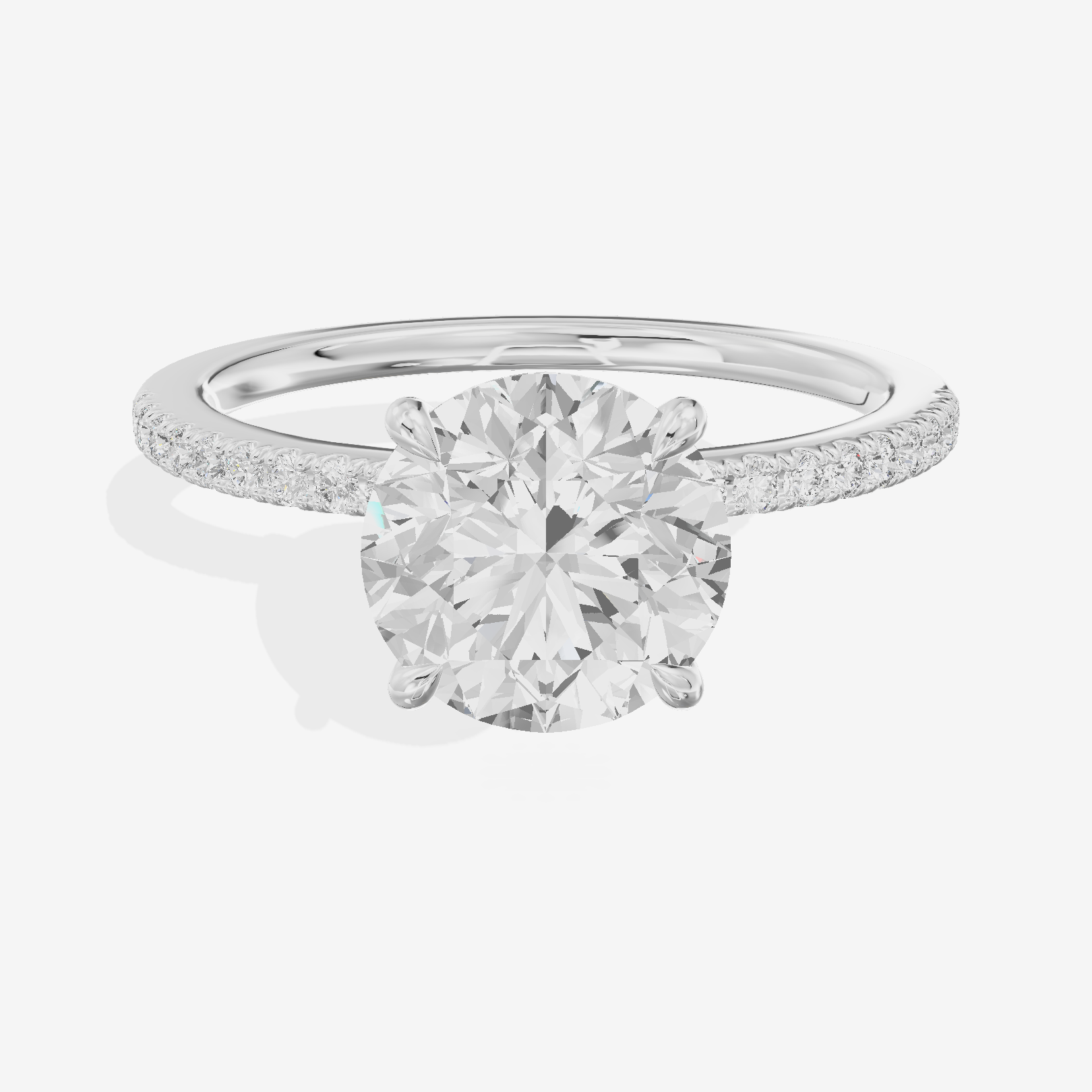 Grand Mirelle Round Hidden Halo Engagement Ring (1/5 ct. tw.) in Platinum