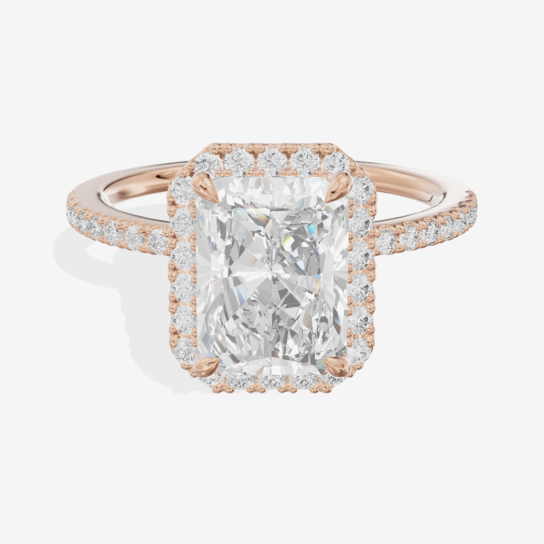 Vintage Adorae Radiant Hidden Halo Engagement Ring (2/5 ct. tw.) in 14K Rose Gold