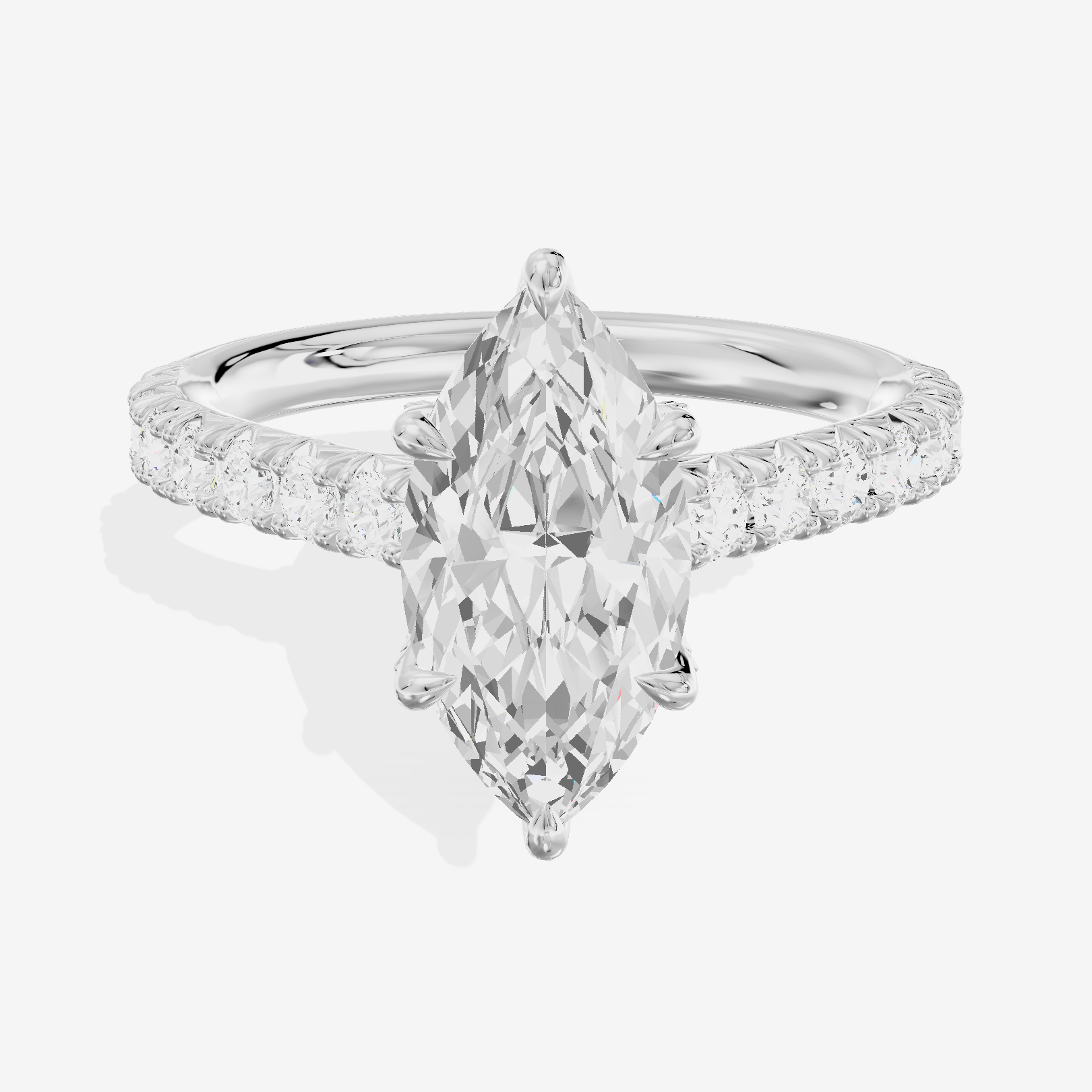 One of One Hidden Halo Marquise Engagement Ring (1/2 ct. tw.) in 14K White Gold