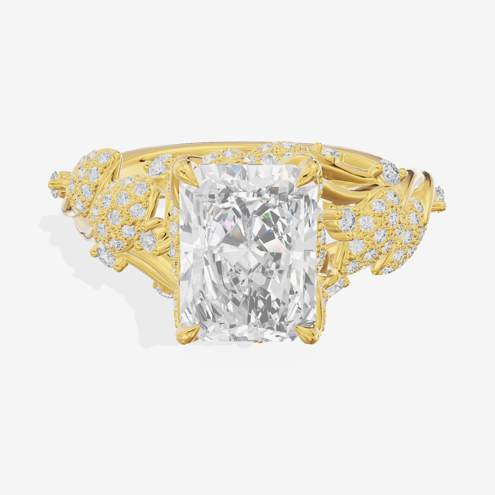 Luxe Eversince Radiant Engagement Ring with Side Stones (1/2 ct. tw.) in 14K Yellow Gold