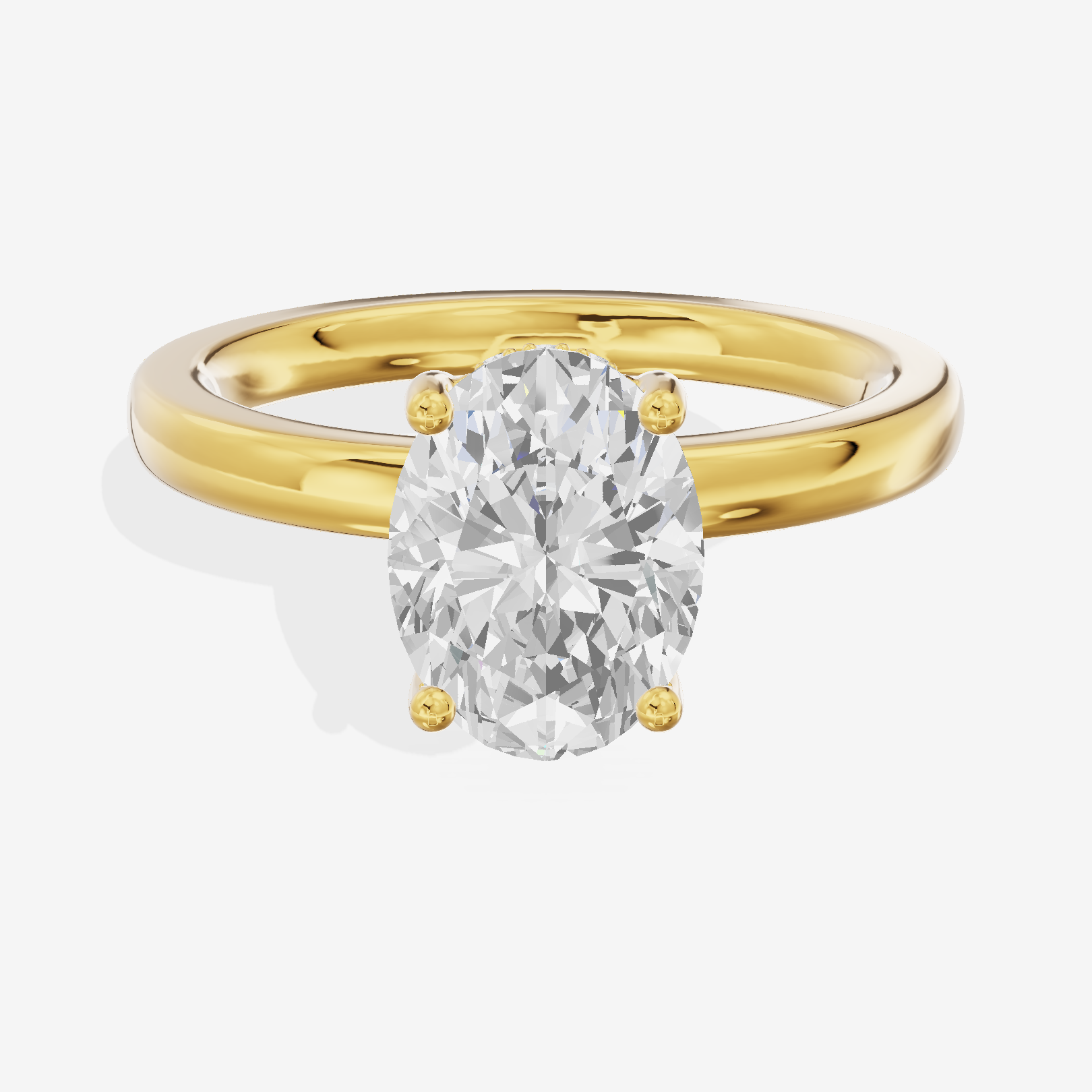 Grand Adorae Oval Hidden Halo Engagement Ring (1/2 ct. tw.) in 18K Yellow Gold