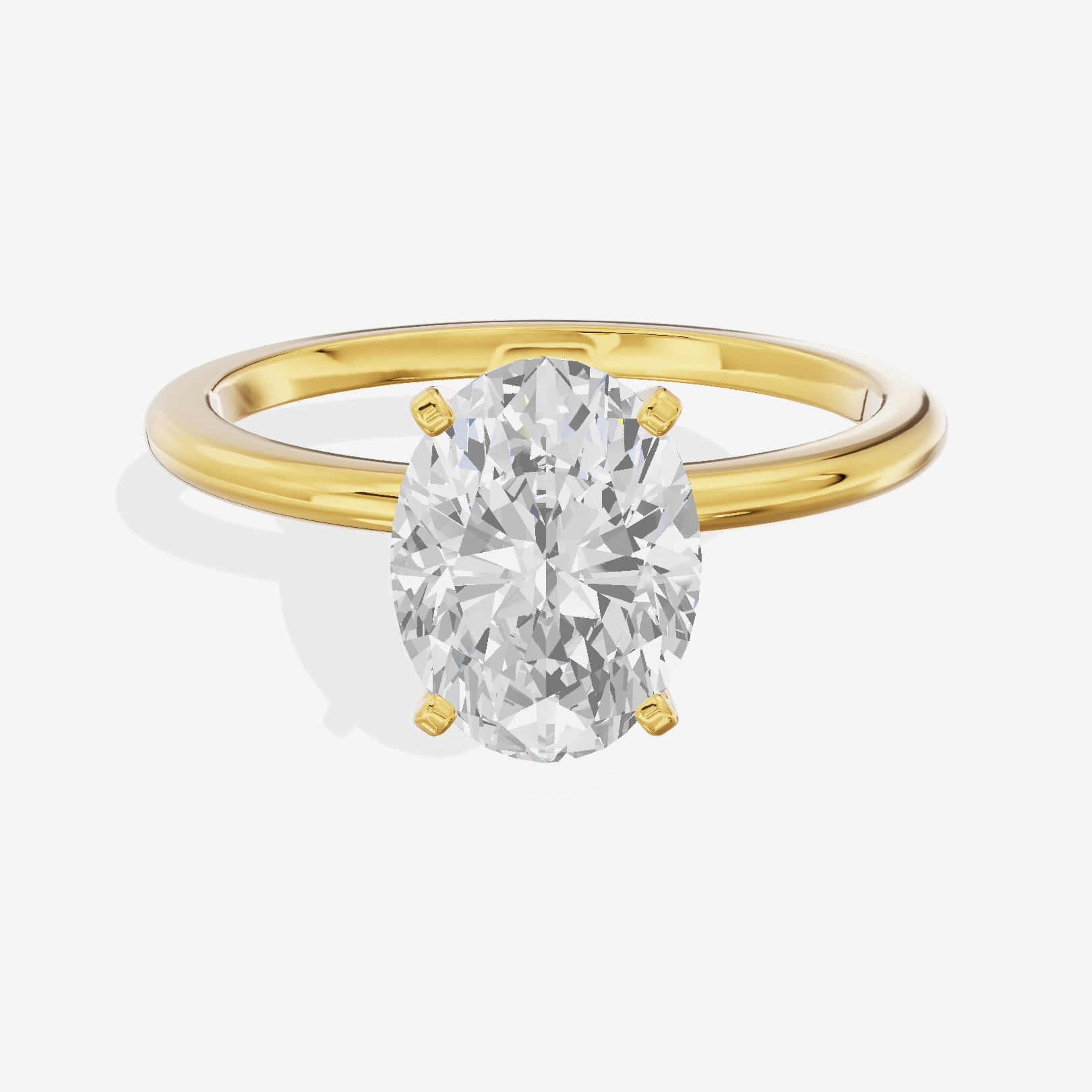 Coeurine 1.5mm Oval Comfort Fit Engagement Ring in 18K Yellow Gold