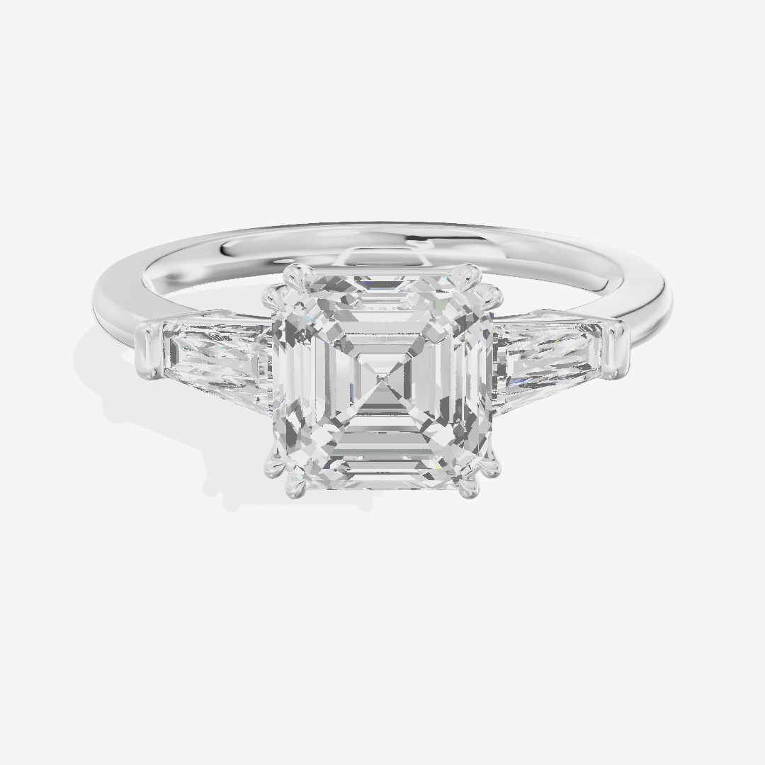 Lateria Three Stone Asscher Engagement Ring (1/2 ct. tw.) in 14K White Gold