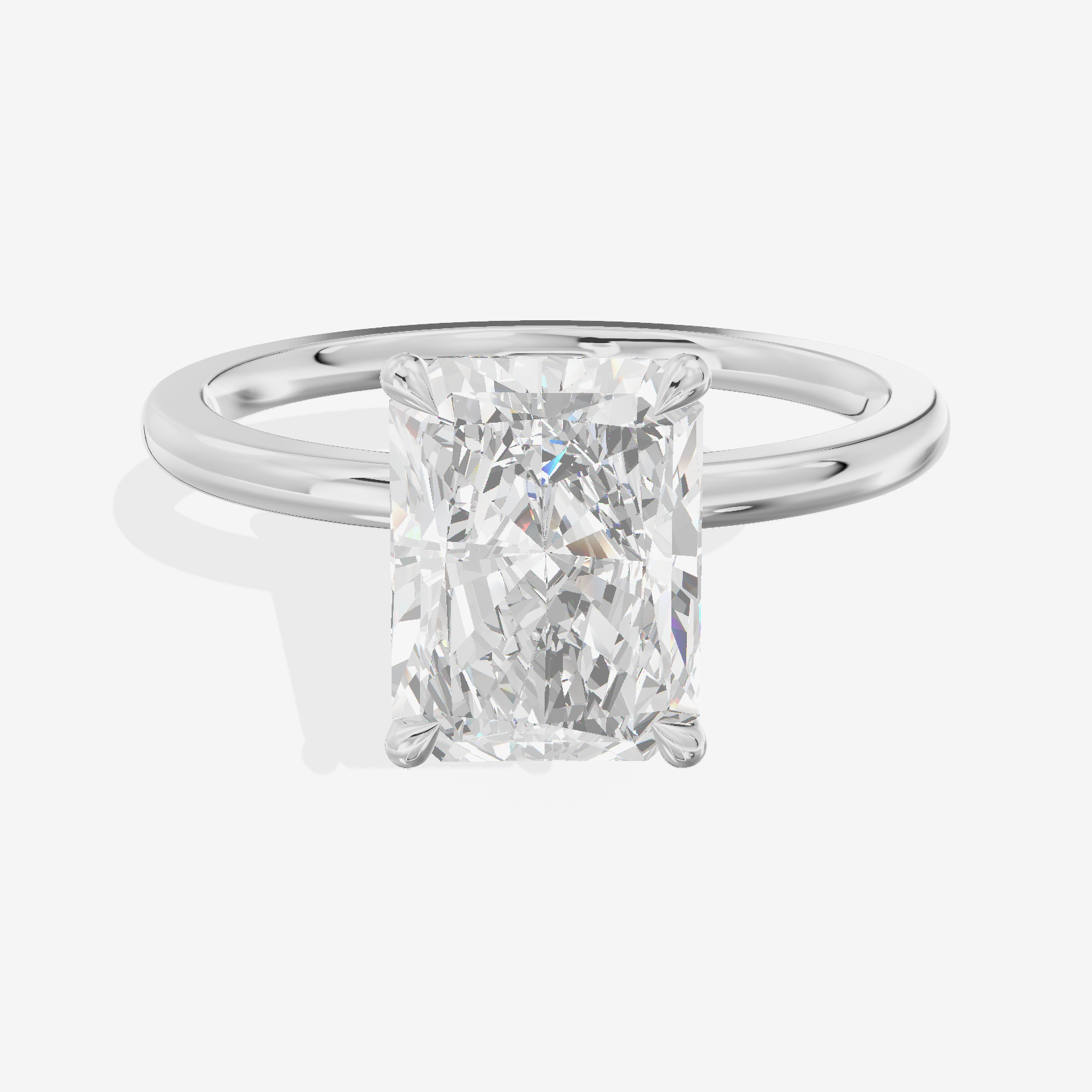 Whispered Vowsae Radiant Engagement Ring with Side Stones (1/15 ct. tw.) in 18K White Gold