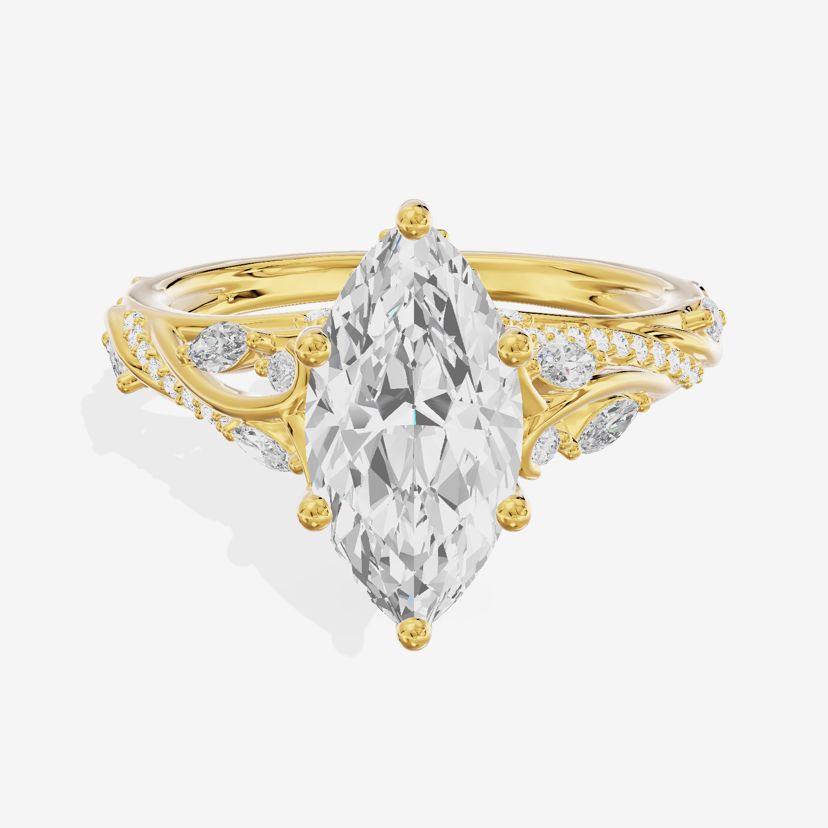 Twined Lumera Marquise Twisted Engagement Ring (1/2 ct. tw.) in 18K Yellow Gold