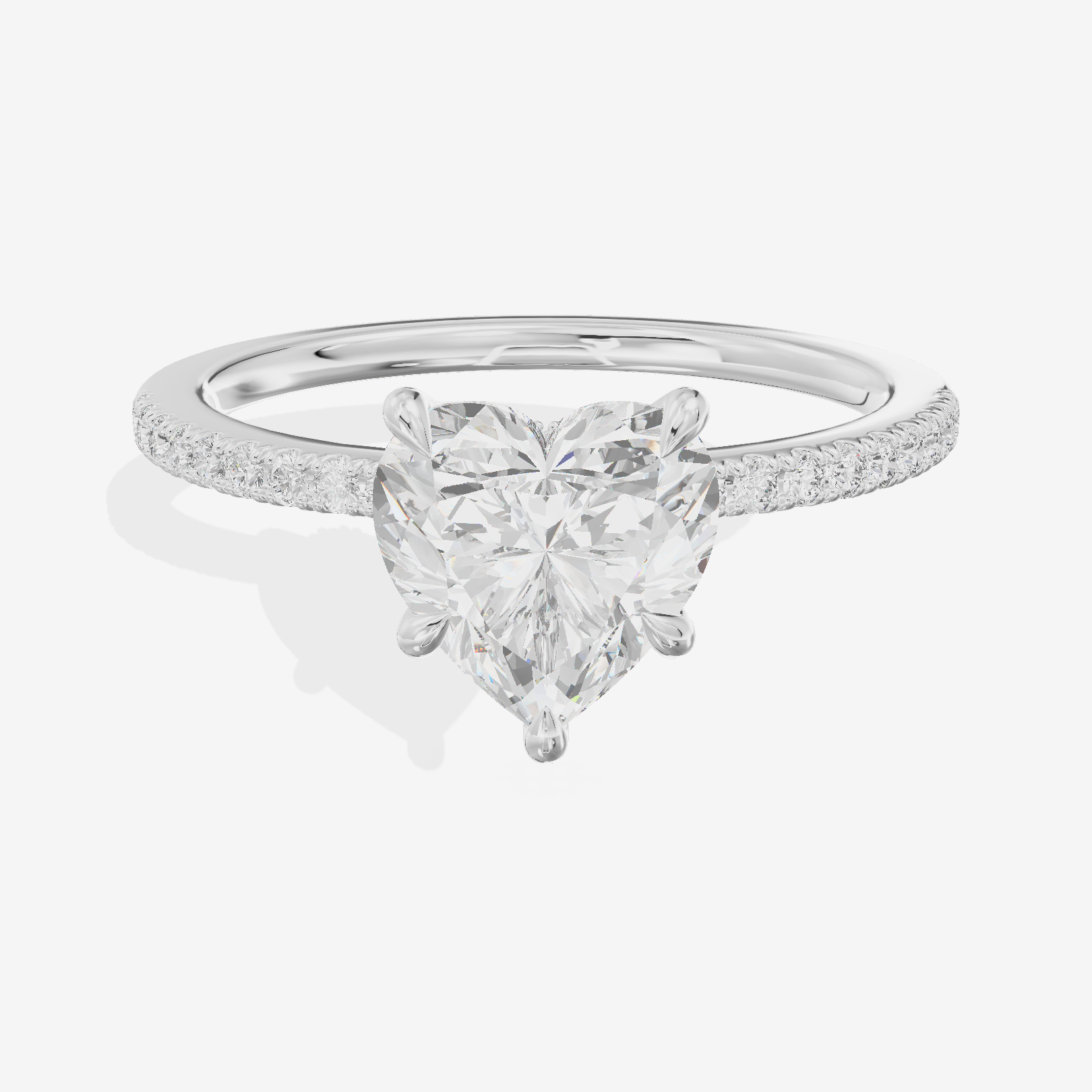 Grand Mirelle Heart Hidden Halo Engagement Ring (1/5 ct. tw.) in 18K White Gold