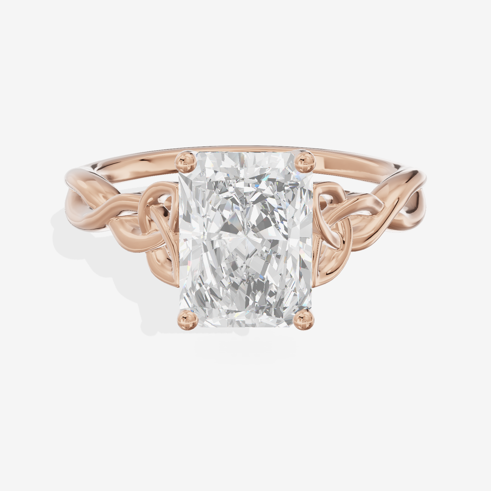 Modern Vowsae 2.5mm Radiant Solitaire Engagement Ring in 14K Rose Gold