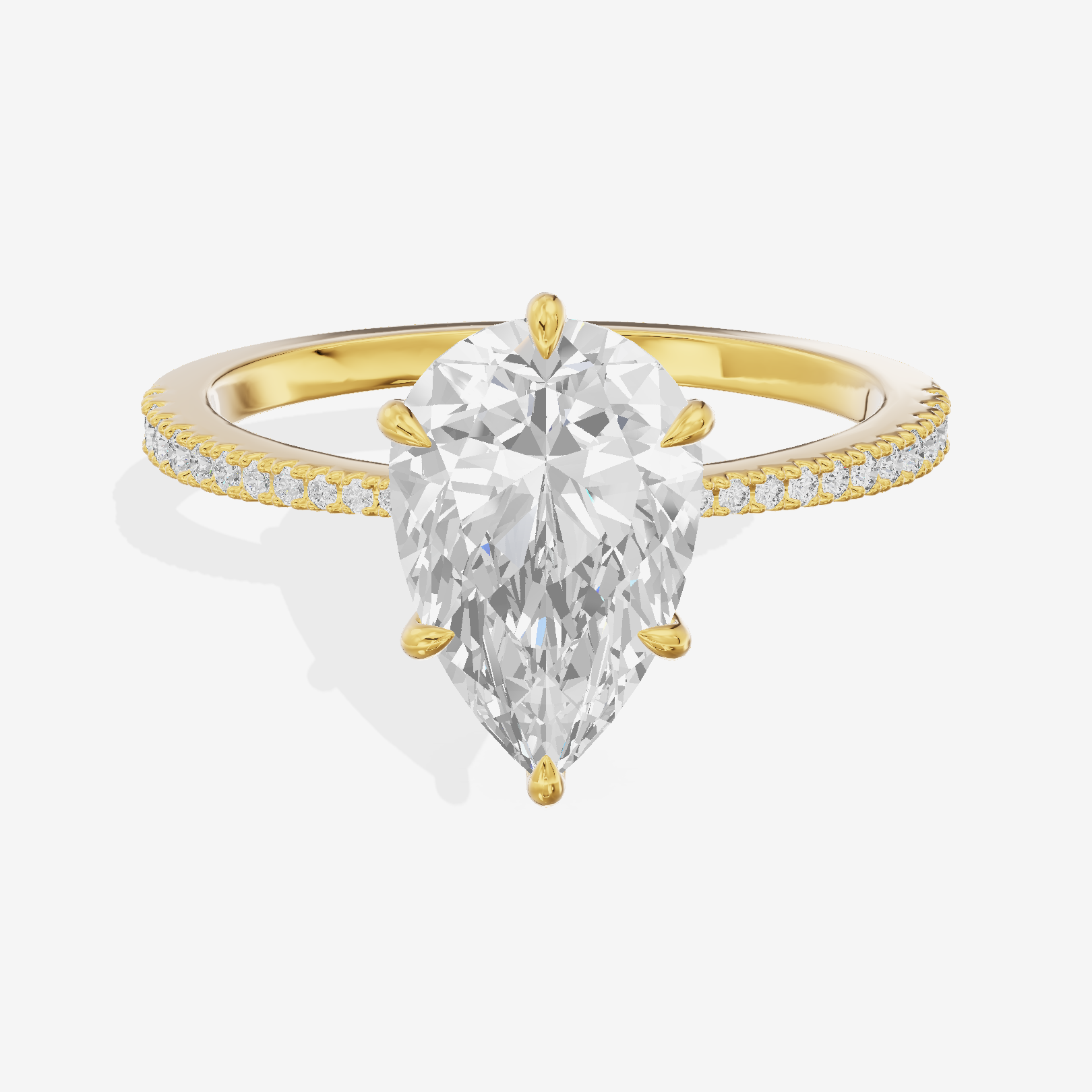 Luxe Promezza Pear Engagement Ring with Side Stones (1/2 ct. tw.) in 14K Yellow Gold
