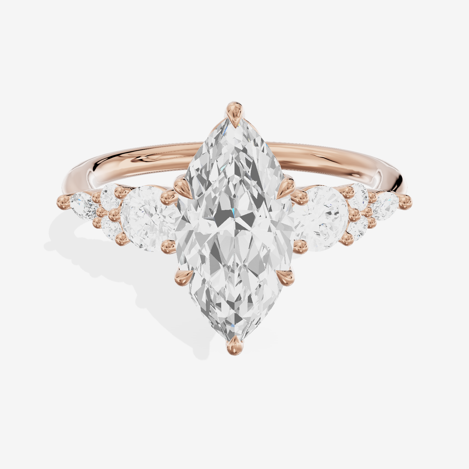 Triade Eternity Marquise Three Stone Engagement Ring (2/5 ct. tw.) in 18K Rose Gold