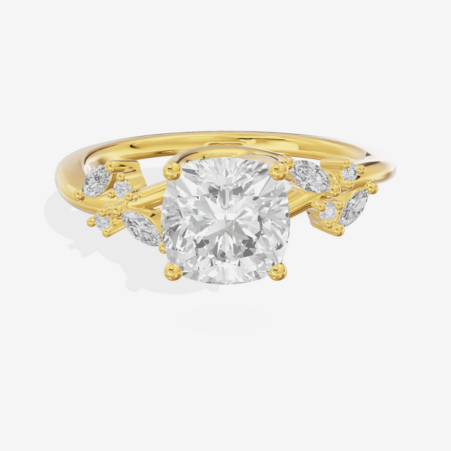 Vintage Trueheart Cushion Engagement Ring (1/6 ct. tw.) in 14K Yellow Gold