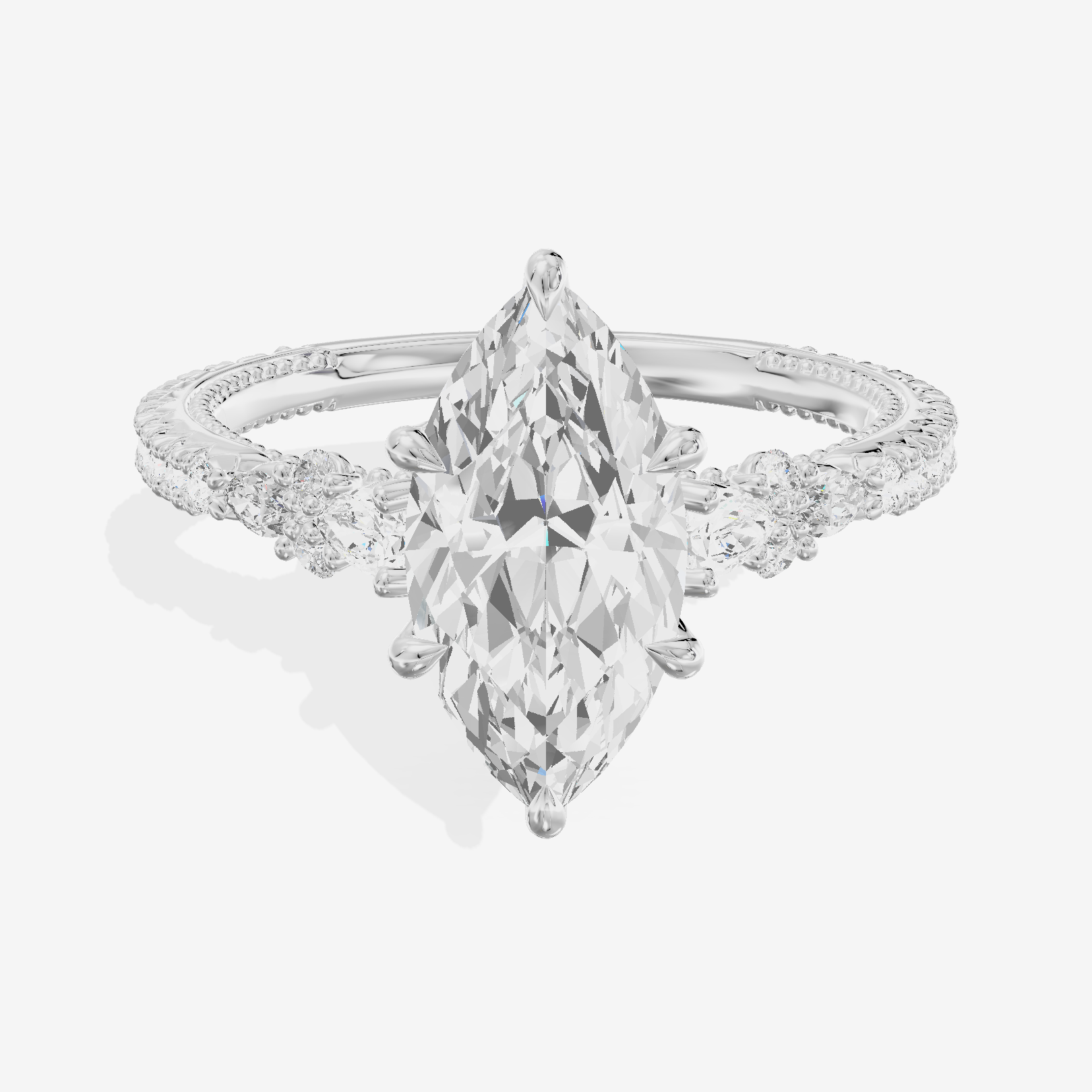 Trueheart Marquise Engagement Ring with Side Stones (2/5 ct. tw.) in Platinum