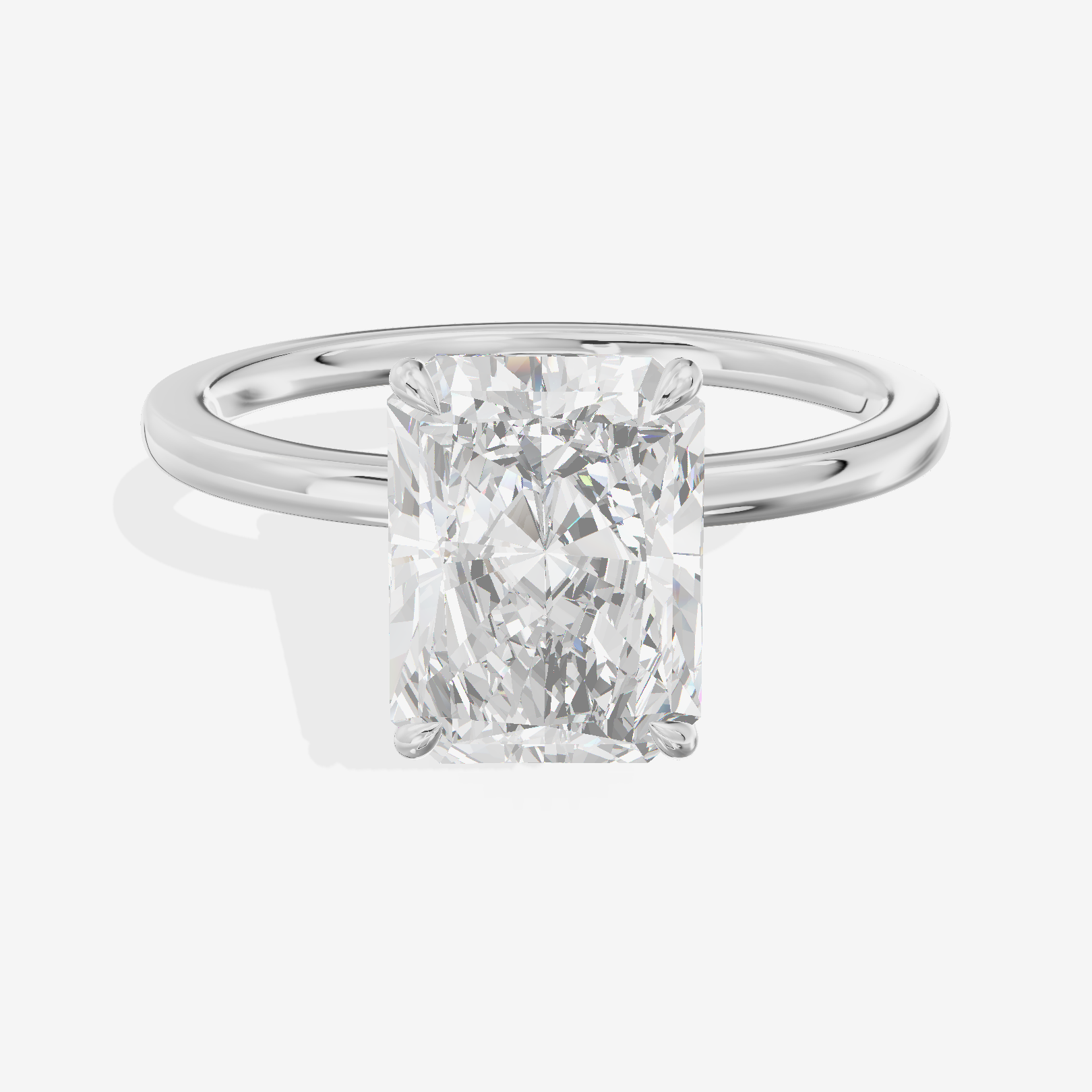 Sincere Halo Radiant Engagement Ring (1/15 ct. tw.) in Platinum