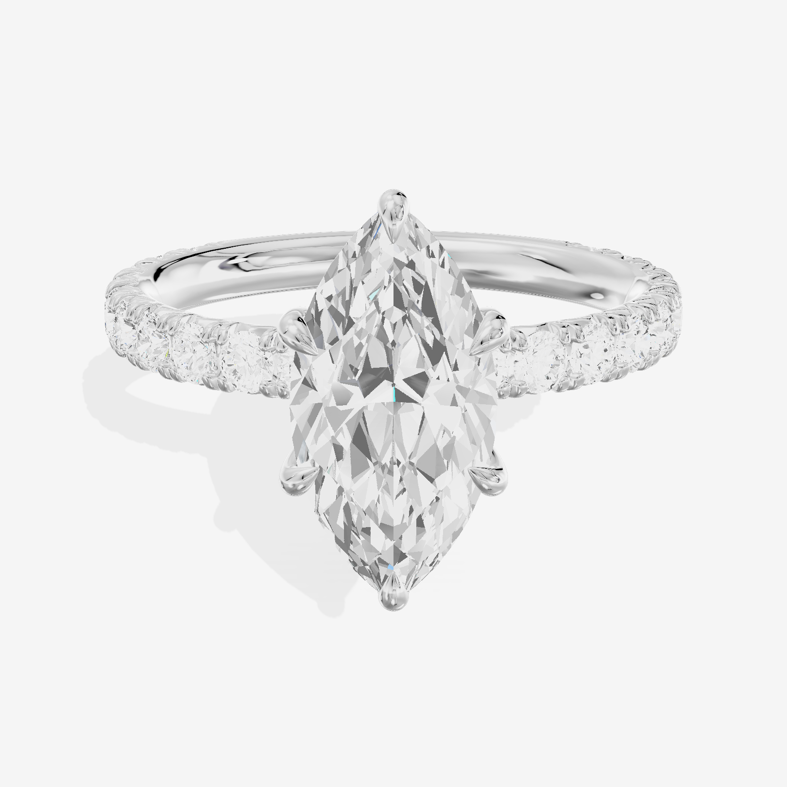 Sincere Pavé Marquise Engagement Ring (3/5 ct. tw.) in Platinum
