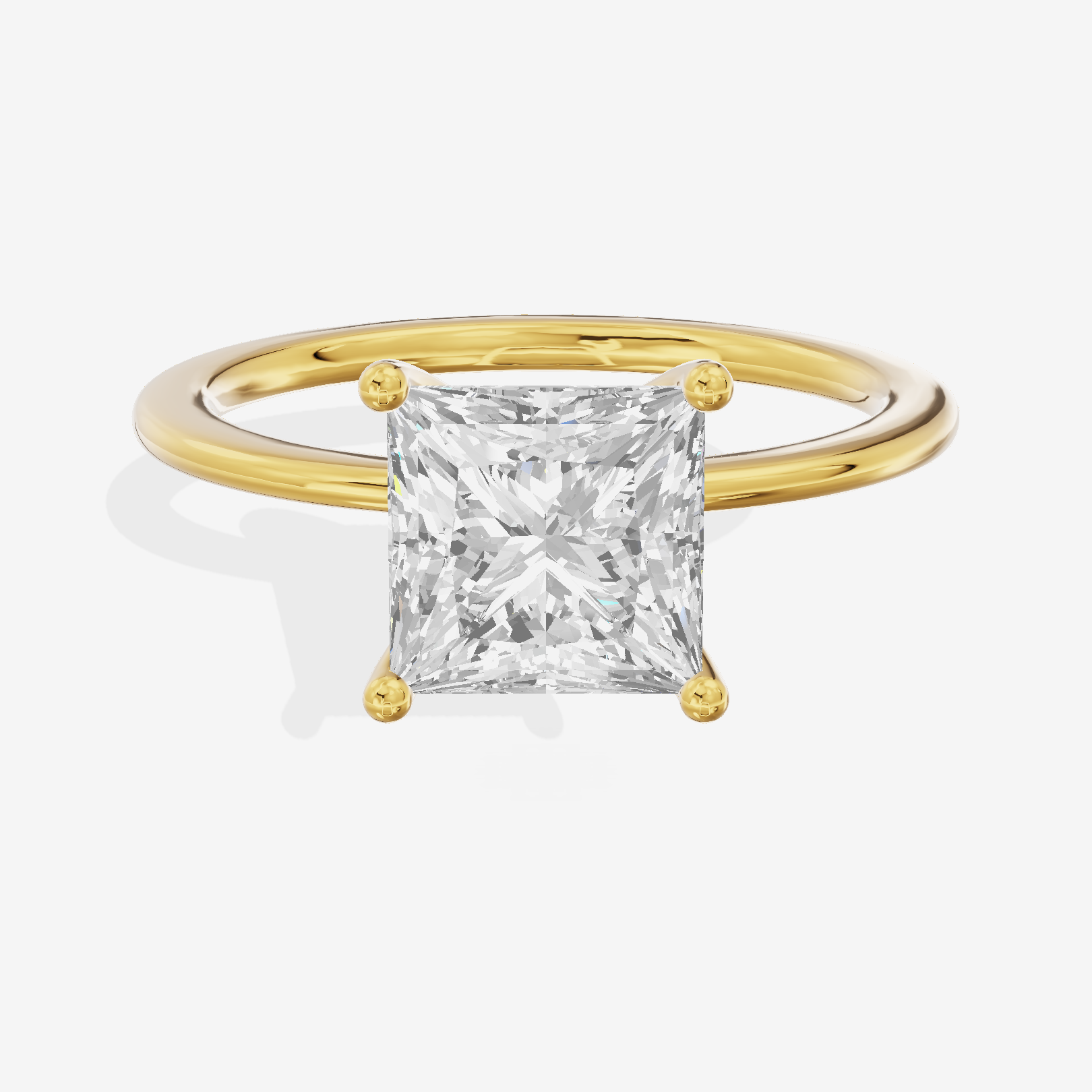 Whispered Promezza 1.4mm Princess Solitaire Engagement Ring in 14K Yellow Gold