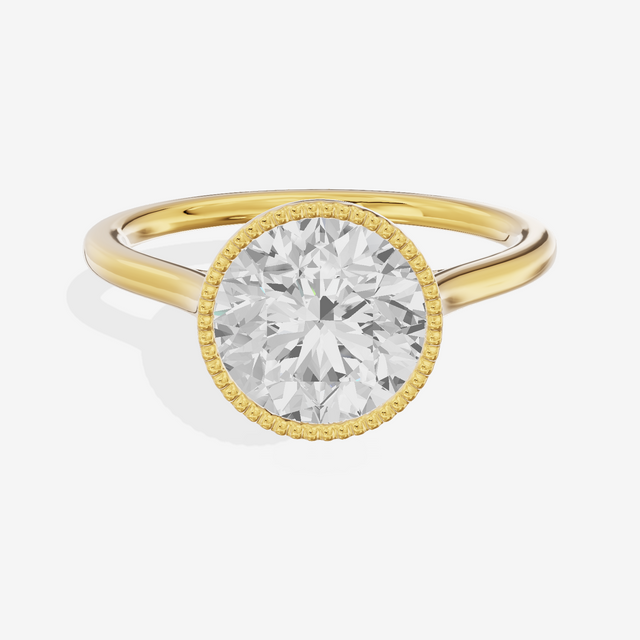 Modern Coeurine 1.5mm Round Bezel Engagement Ring in 18K Yellow Gold