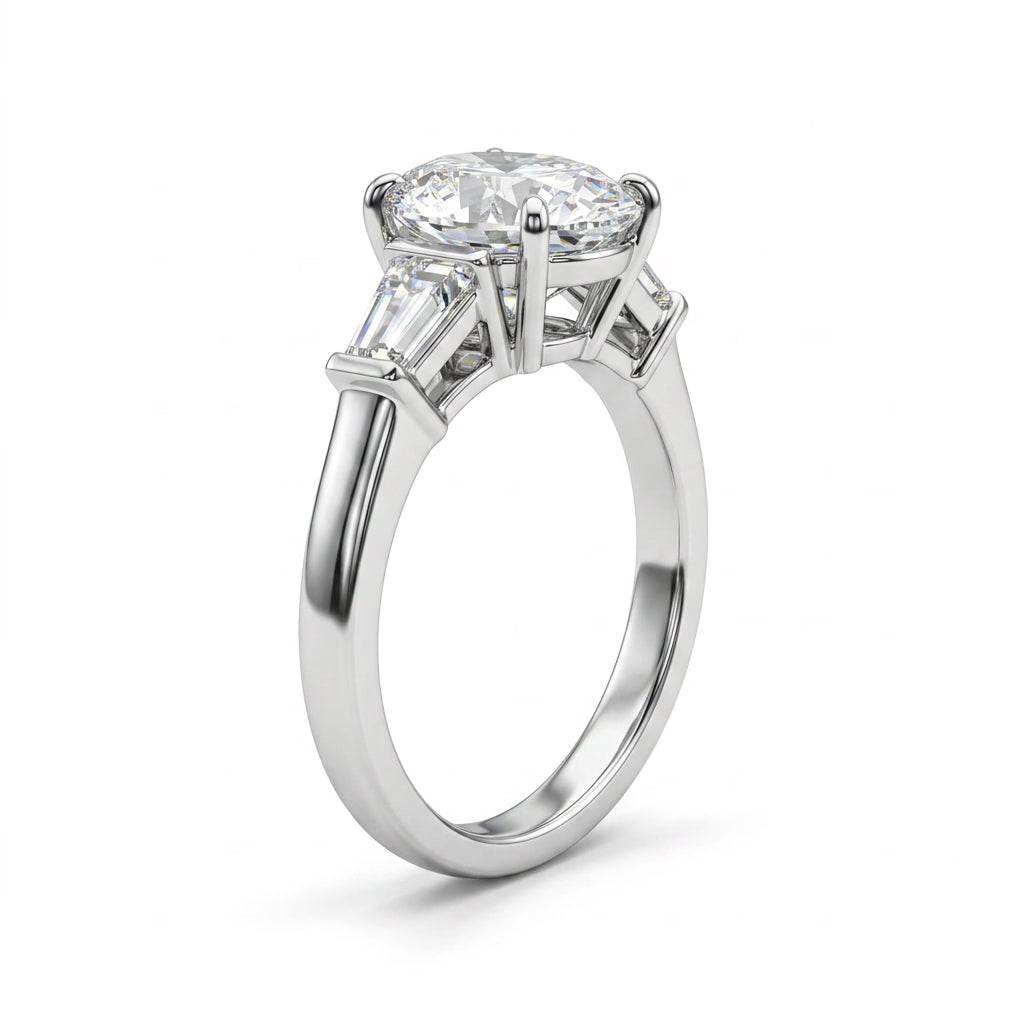 Three Stone Oval Engagement Ring (1.01 ct. tw.) in 18K White Gold