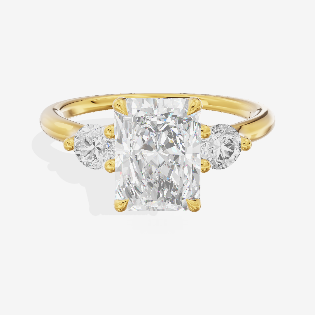 Eternal Vowsae Three Stone Radiant Engagement Ring (1/3 ct. tw.) in 18K Yellow Gold