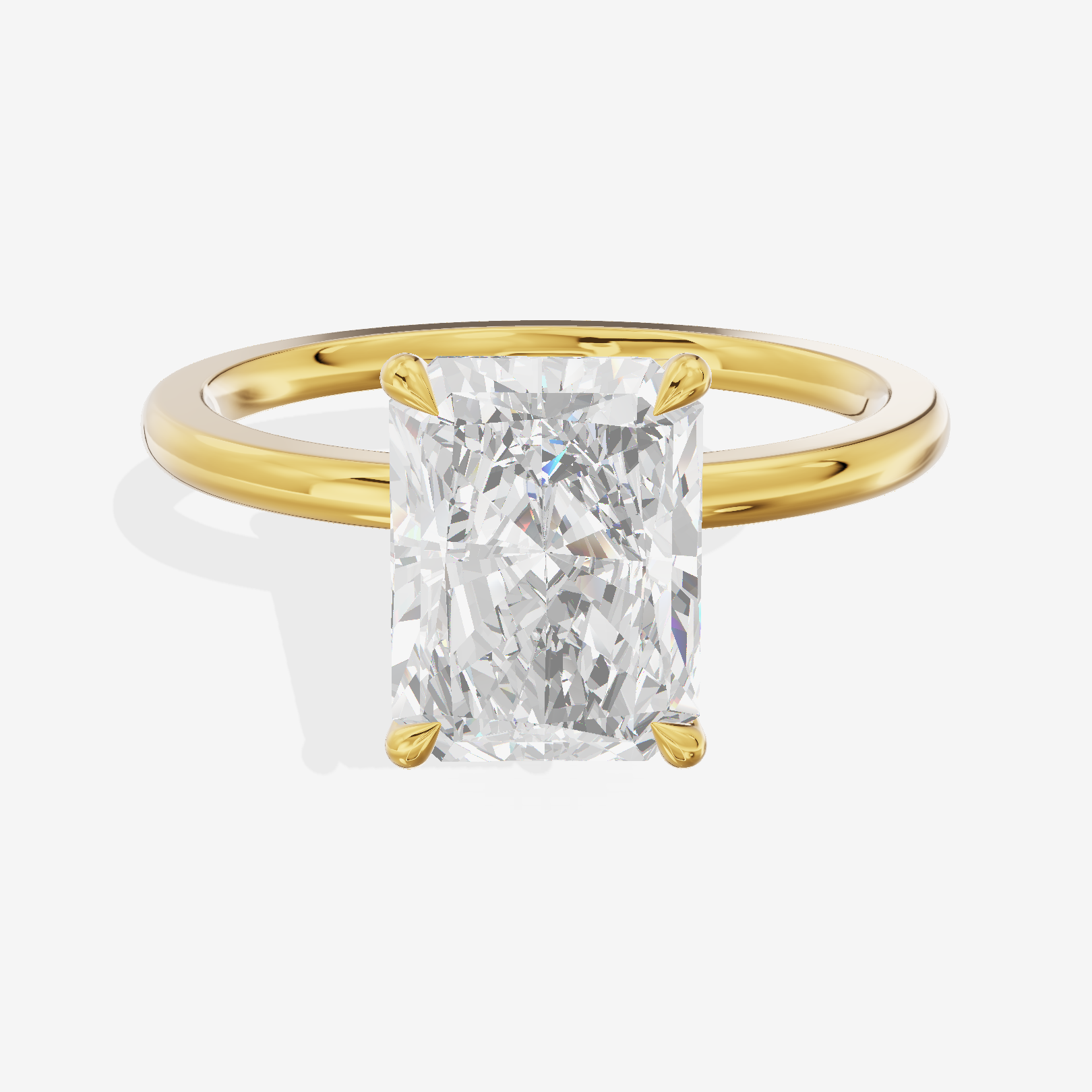 Whispered Vowsae Radiant Engagement Ring with Side Stones (1/15 ct. tw.) in 14K Yellow Gold