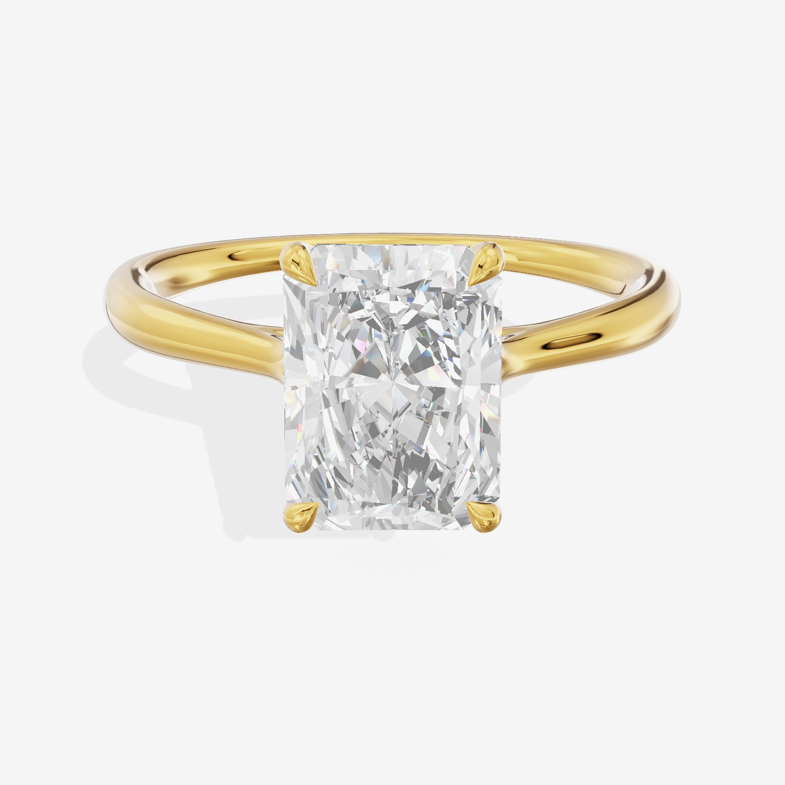 Mayrelle 2mm Radiant Solitaire Engagement Ring in 14K Yellow Gold