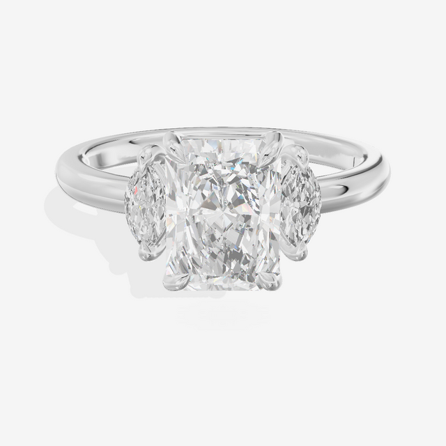 Classic Sincere Three Stone Radiant Engagement Ring (1/3 ct. tw.) in Platinum