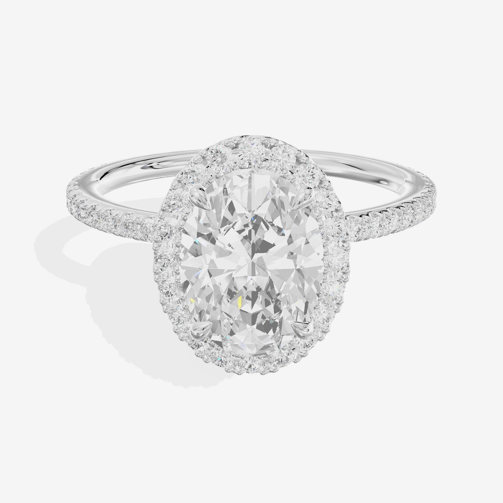 Selenia Oval Hidden Halo Engagement Ring (1/6 ct. tw.) in Platinum