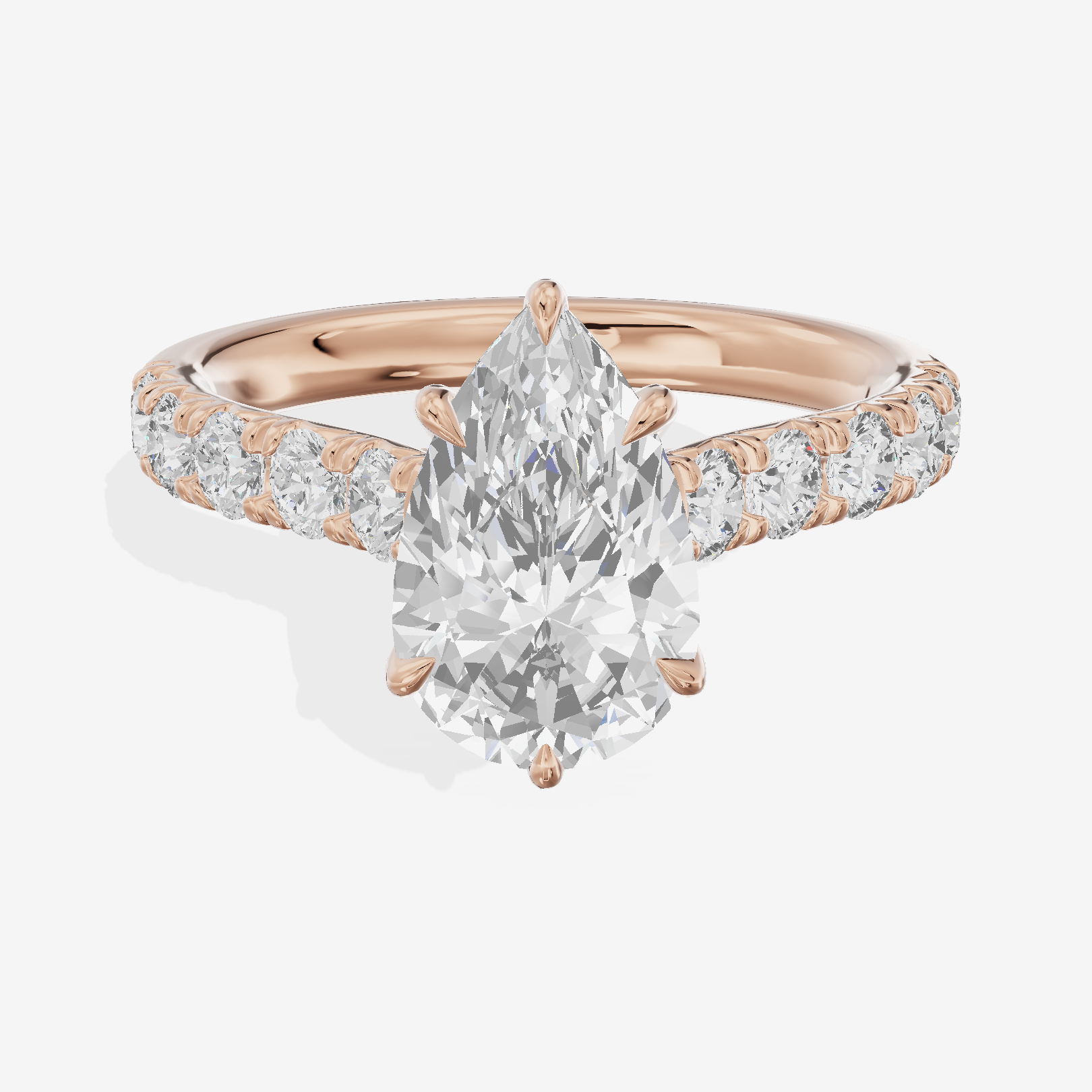 Halcyon Pear Vintage Engagement Ring (1/2 ct. tw.) in 18K Rose Gold
