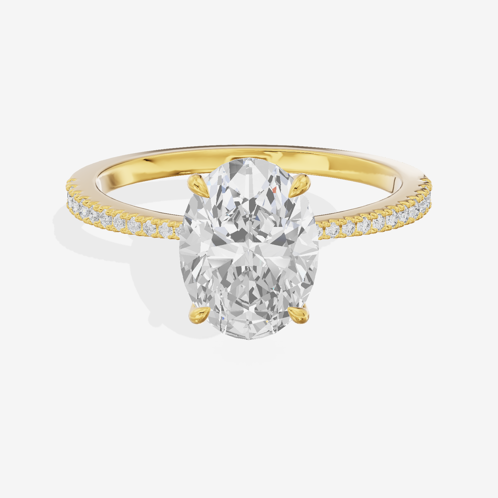Luxe Promezza Oval Engagement Ring with Side Stones (1/2 ct. tw.) in 14K Yellow Gold