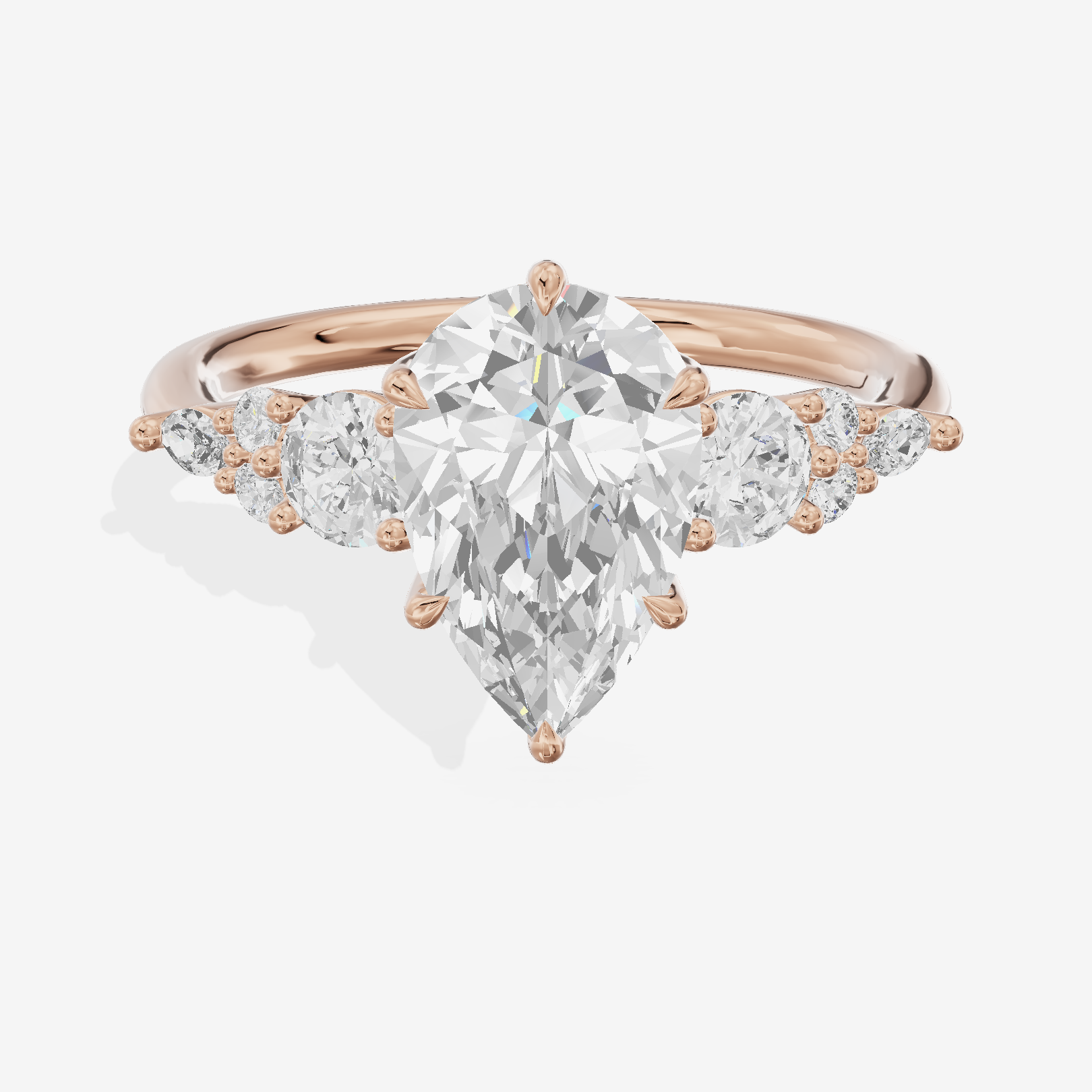 Triade Eternity Pear Three Stone Engagement Ring (2/5 ct. tw.) in 18K Rose Gold