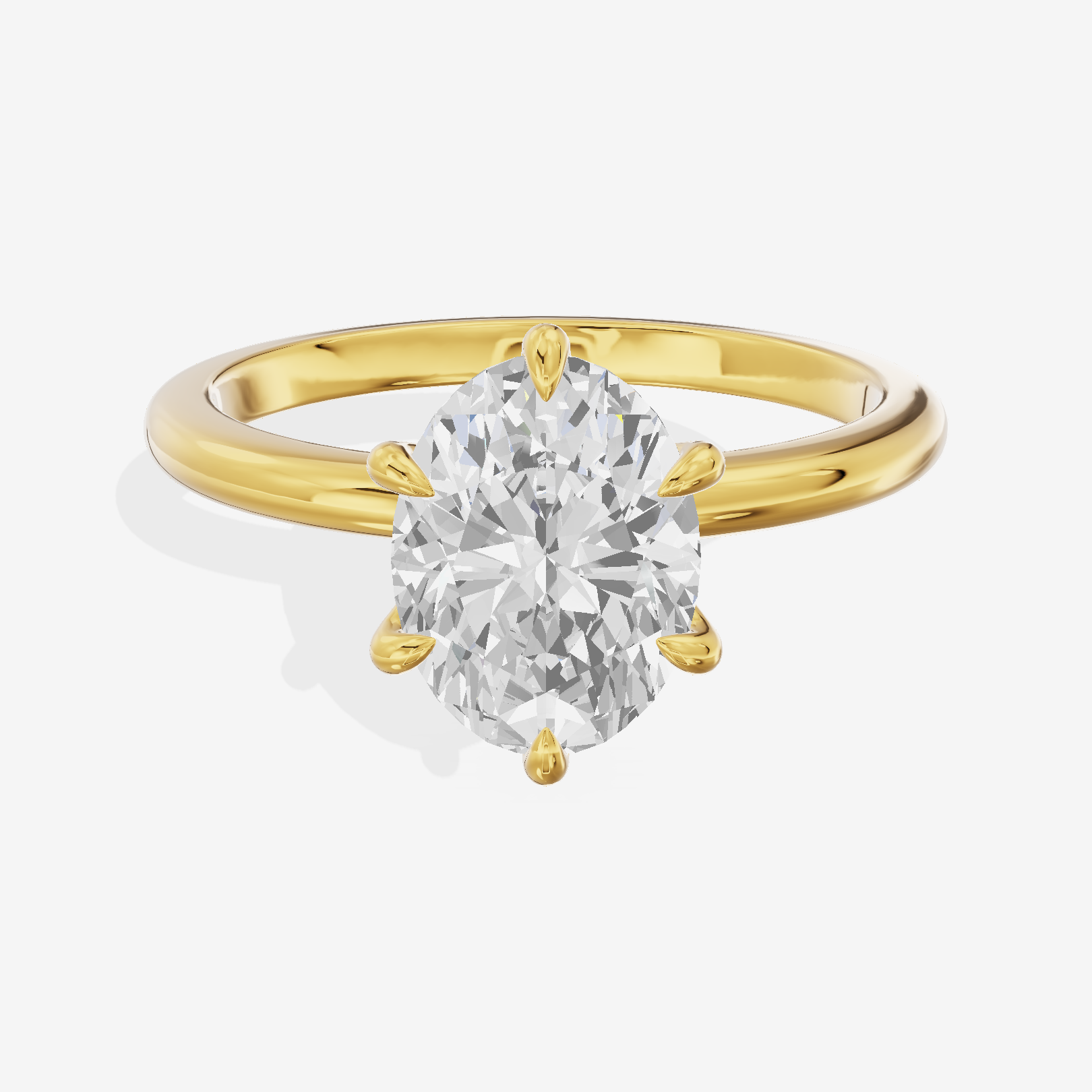 Petite Janevra 2mm Oval Solitaire Engagement Ring (1/4 ct. tw.) in 14K Yellow Gold