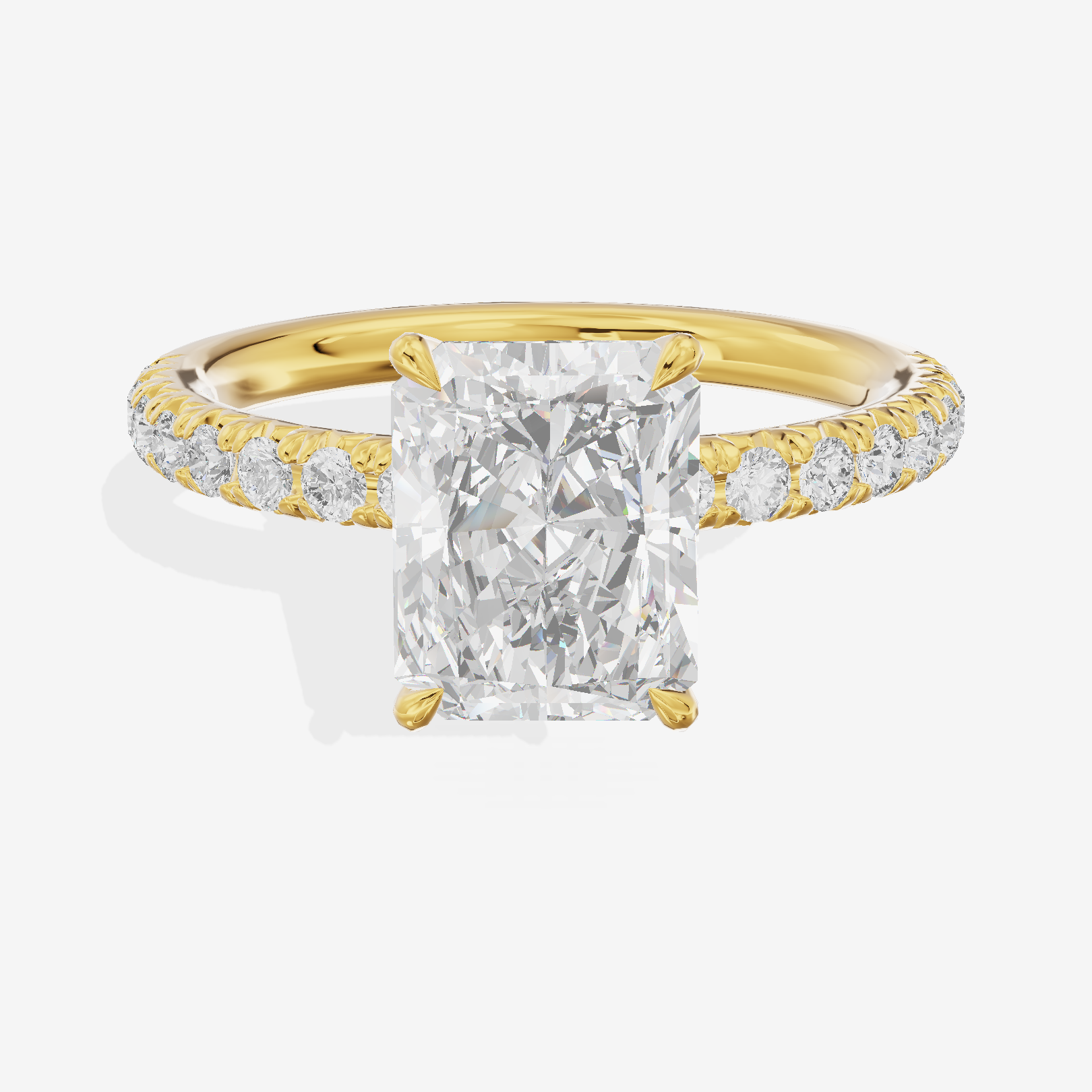 Modern Whisper Radiant Engagement Ring with Side Stones (2/5 ct. tw.) in 18K Yellow Gold
