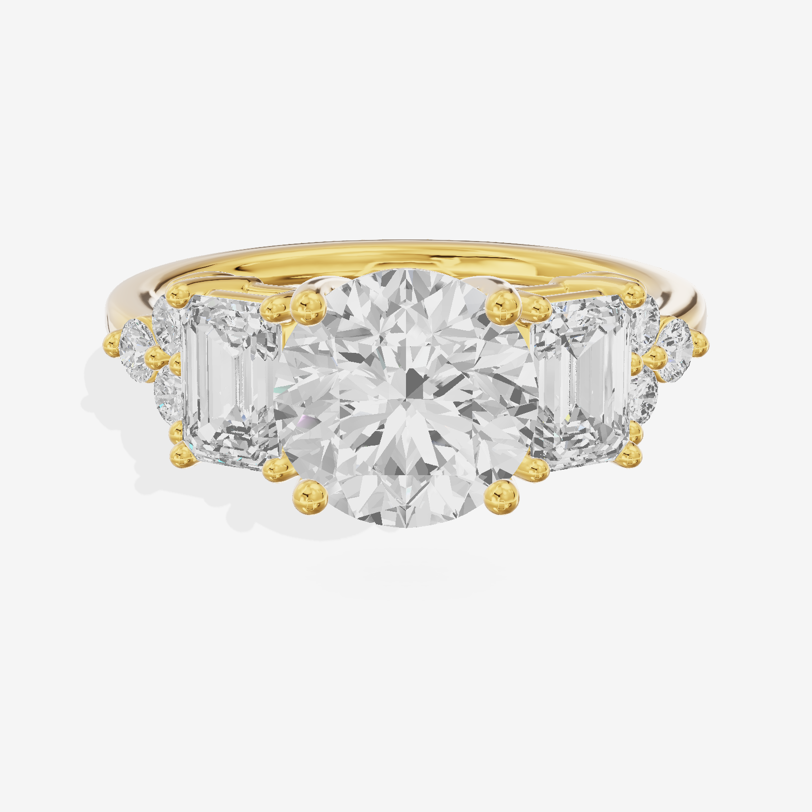 Tensare Round Engagement Ring with Side Stones (1 ct. tw.) in 18K Yellow Gold