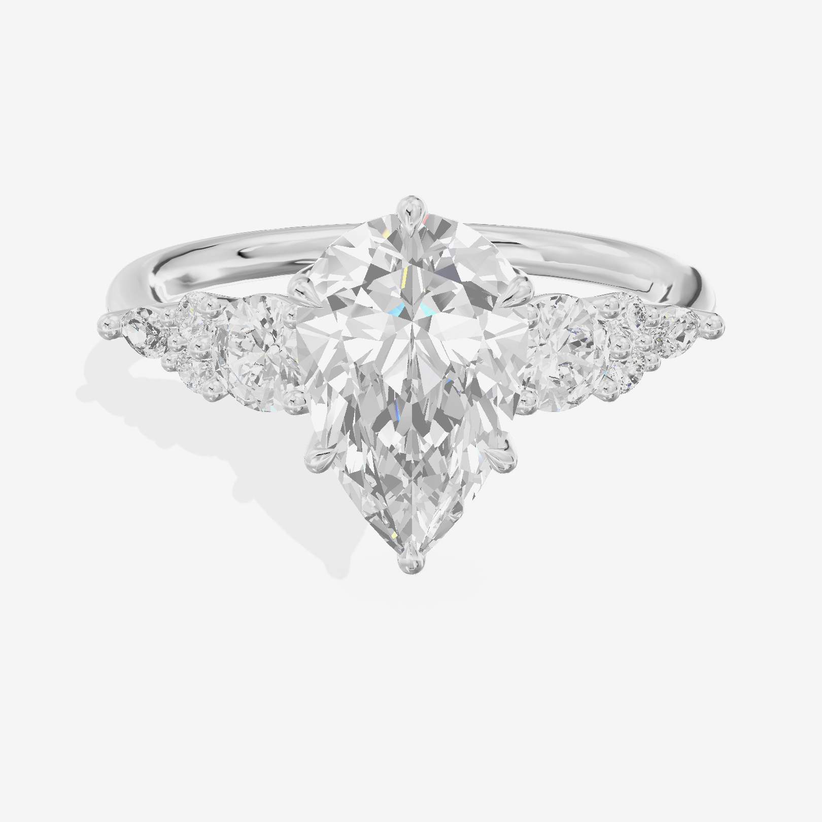Triade Eternity Pear Three Stone Engagement Ring (2/5 ct. tw.) in 18K White Gold