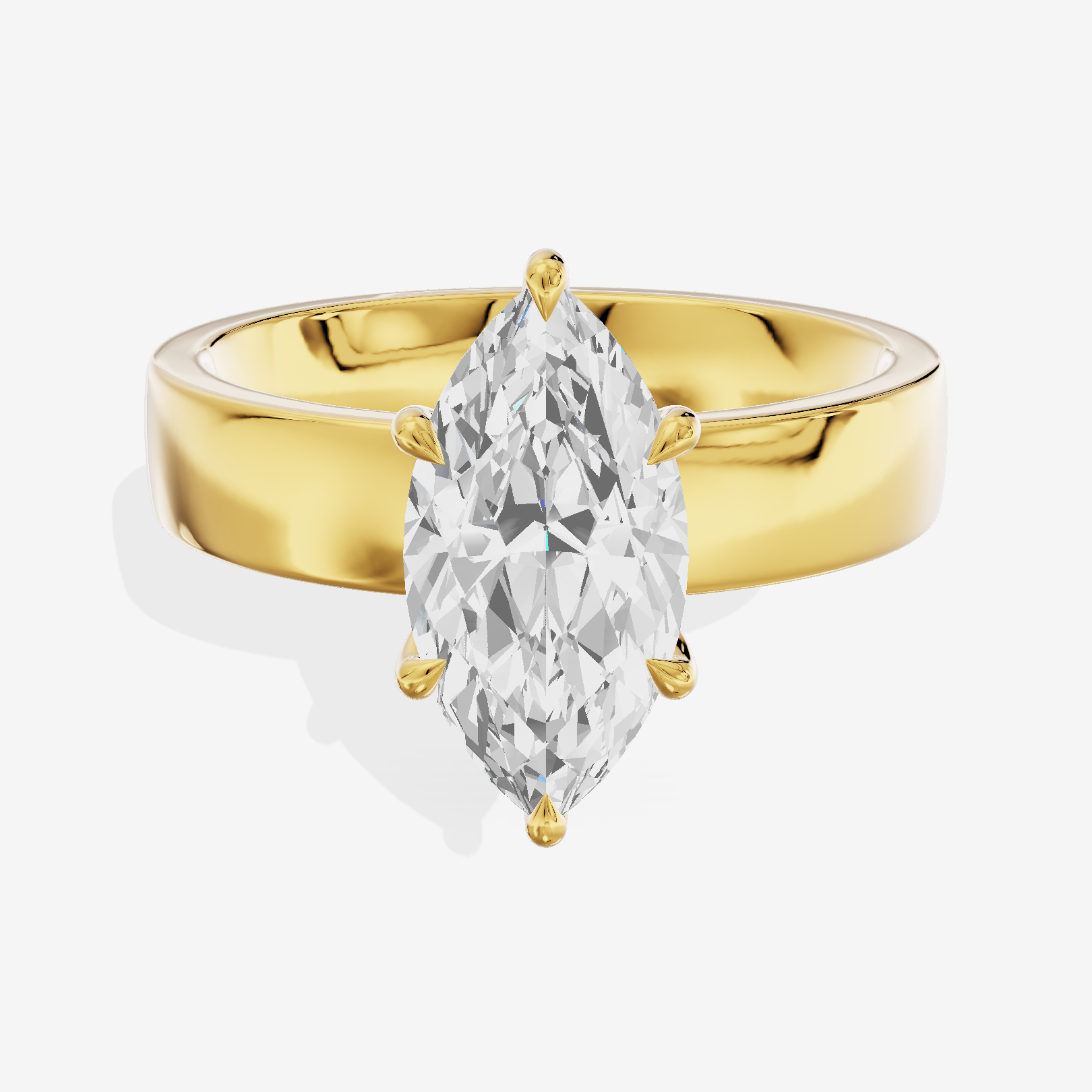Hallowed Coeurine 4mm Marquise Solitaire Engagement Ring in 14K Yellow Gold