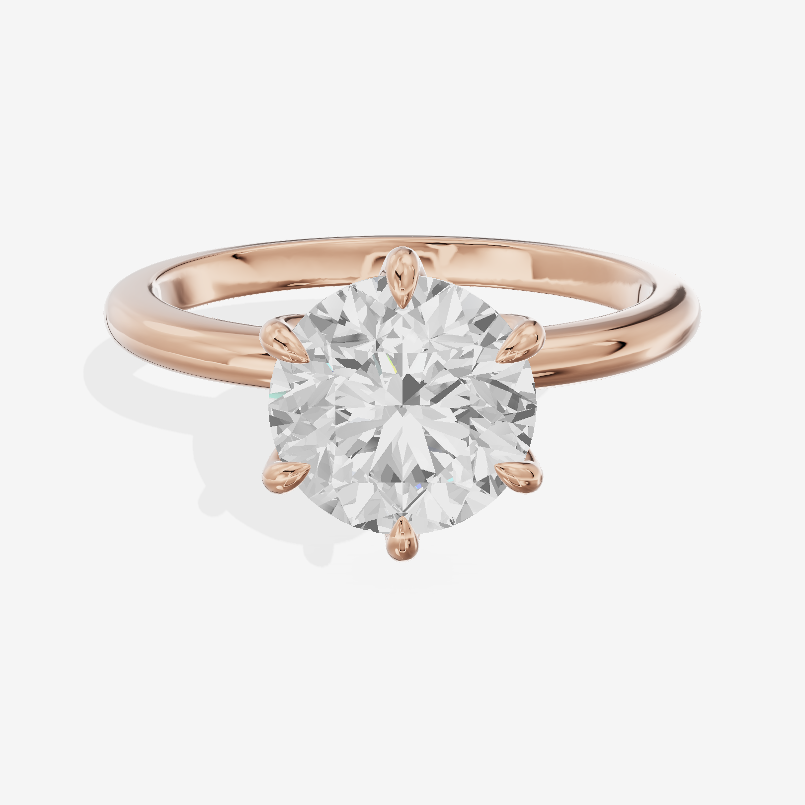 Petite Janevra 2mm Round Solitaire Engagement Ring (1/4 ct. tw.) in 18K Rose Gold