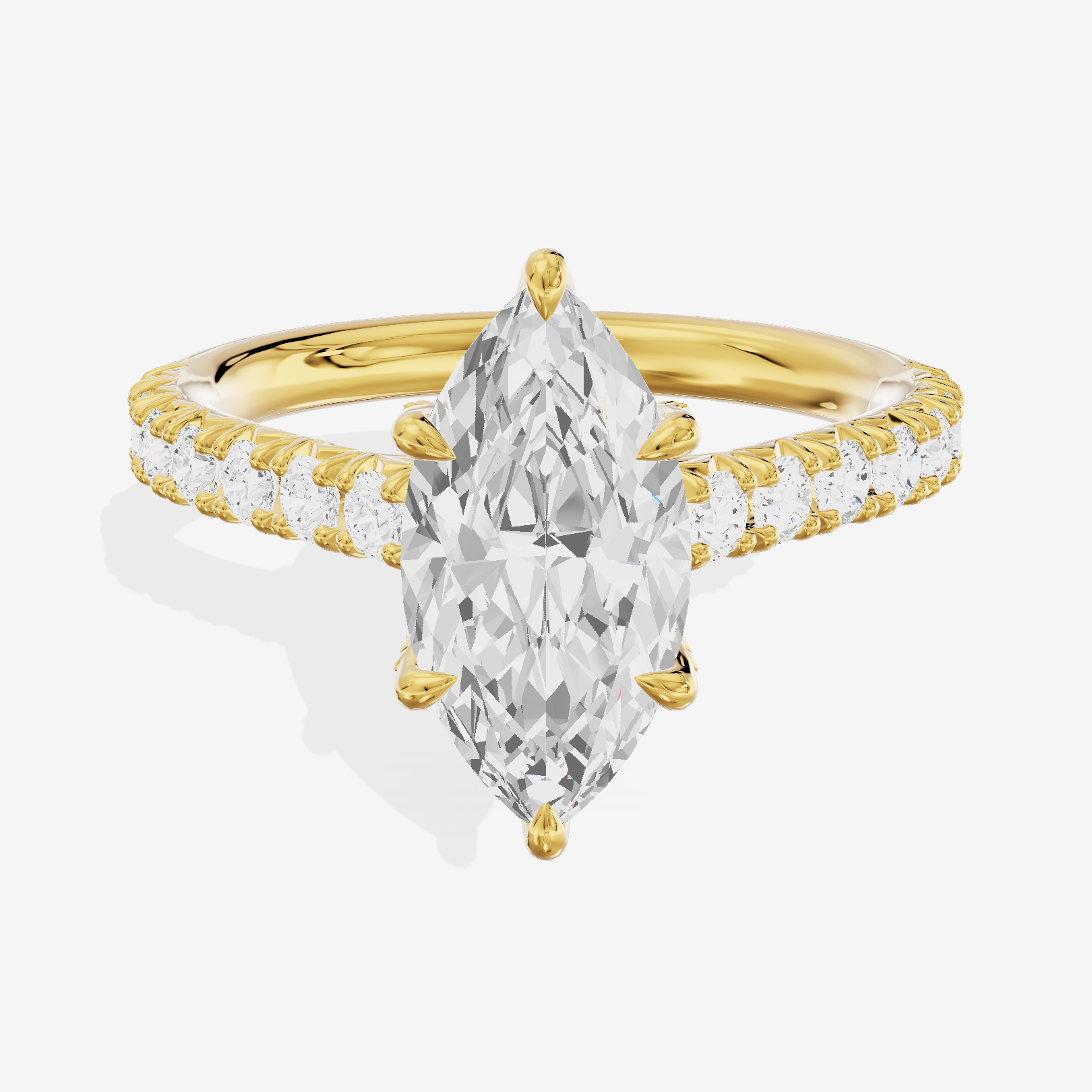 One of One Hidden Halo Marquise Engagement Ring (1/2 ct. tw.) in 14K Yellow Gold