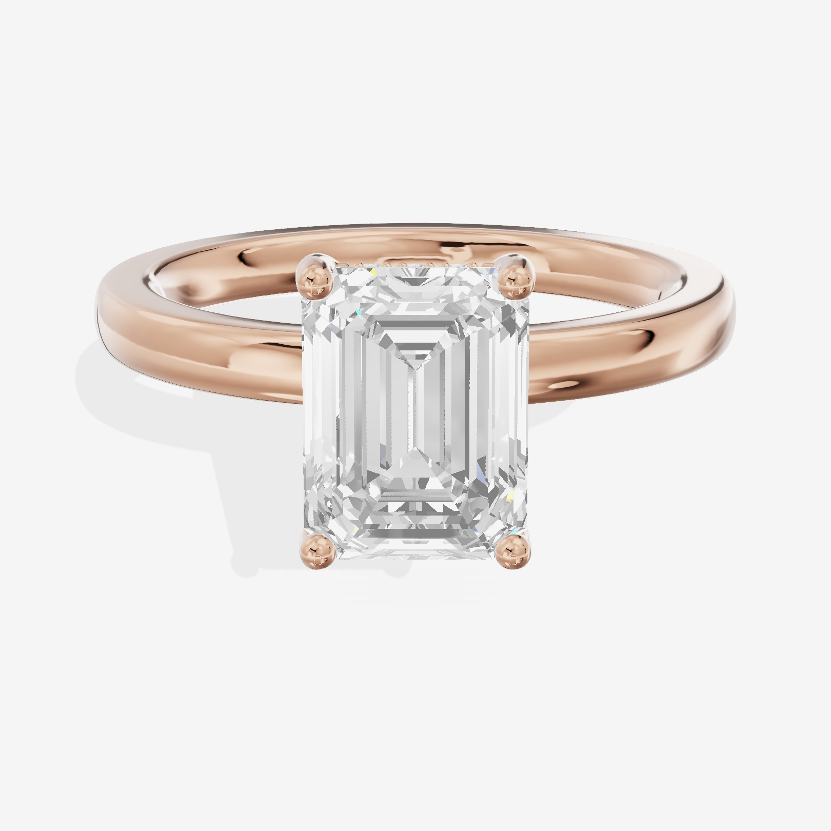 Grand Adorae Emerald Hidden Halo Engagement Ring (1/2 ct. tw.) in 18K Rose Gold