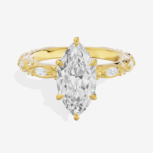 Vintage Whisper Marquise Engagement Ring (1/4 ct. tw.) in 14K Yellow Gold