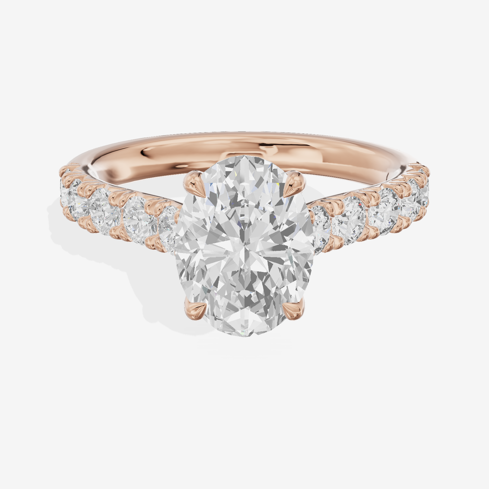 Halcyon Oval Vintage Engagement Ring (1/2 ct. tw.) in 18K Rose Gold
